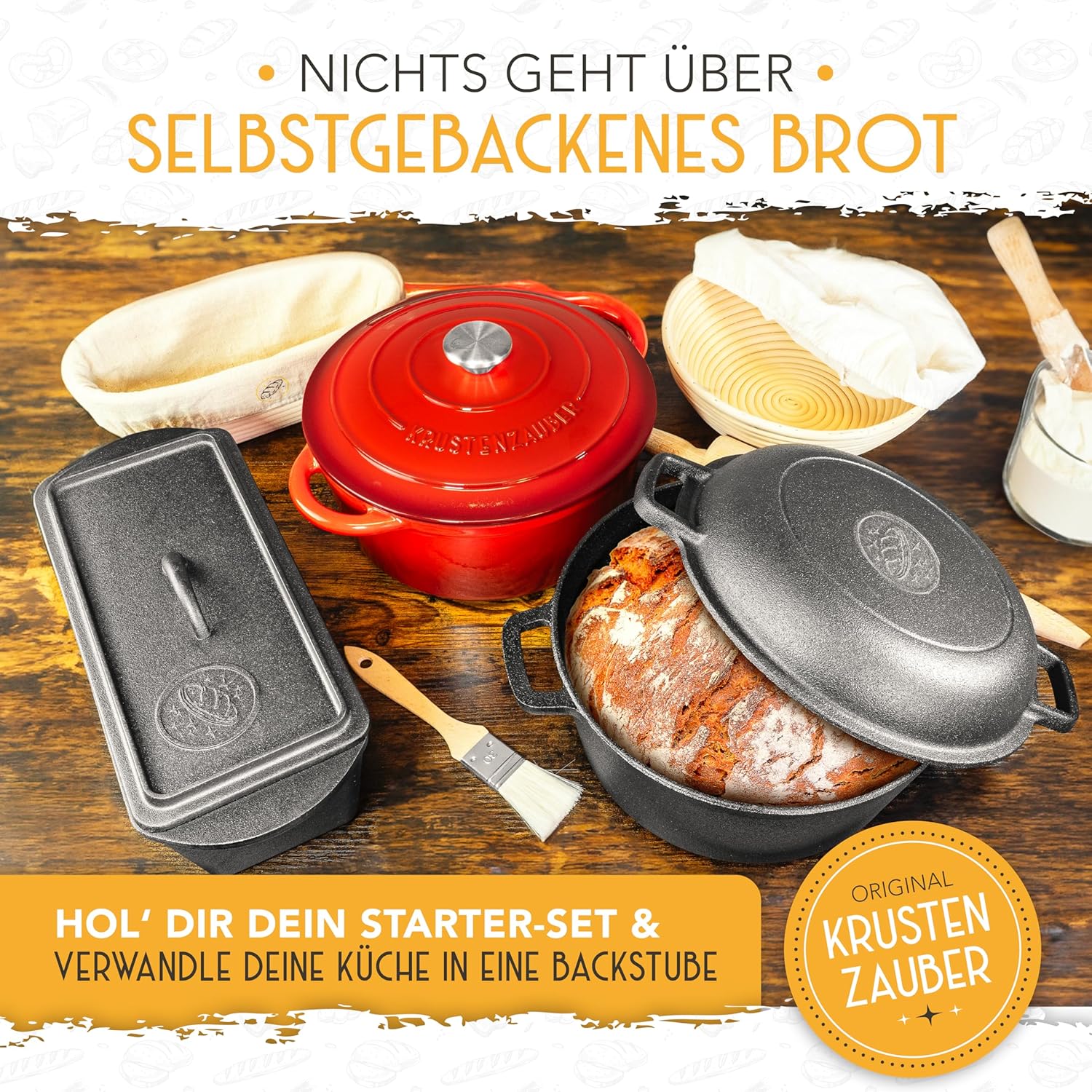 1000ml Starter Set - Gärglas mit Spatel und Thermometer