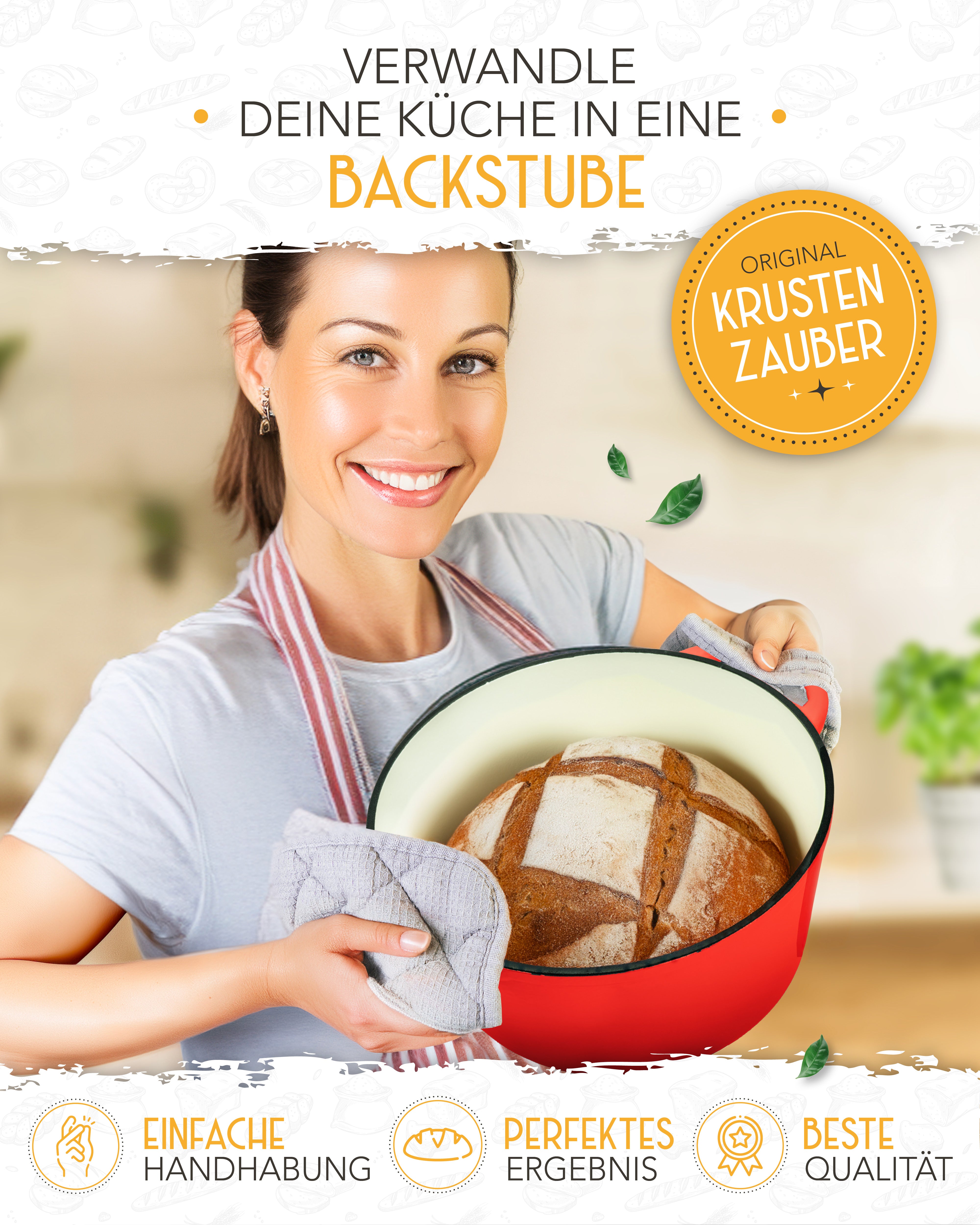 26cm Emaille Gusseisentopf in Rot - Einzeln