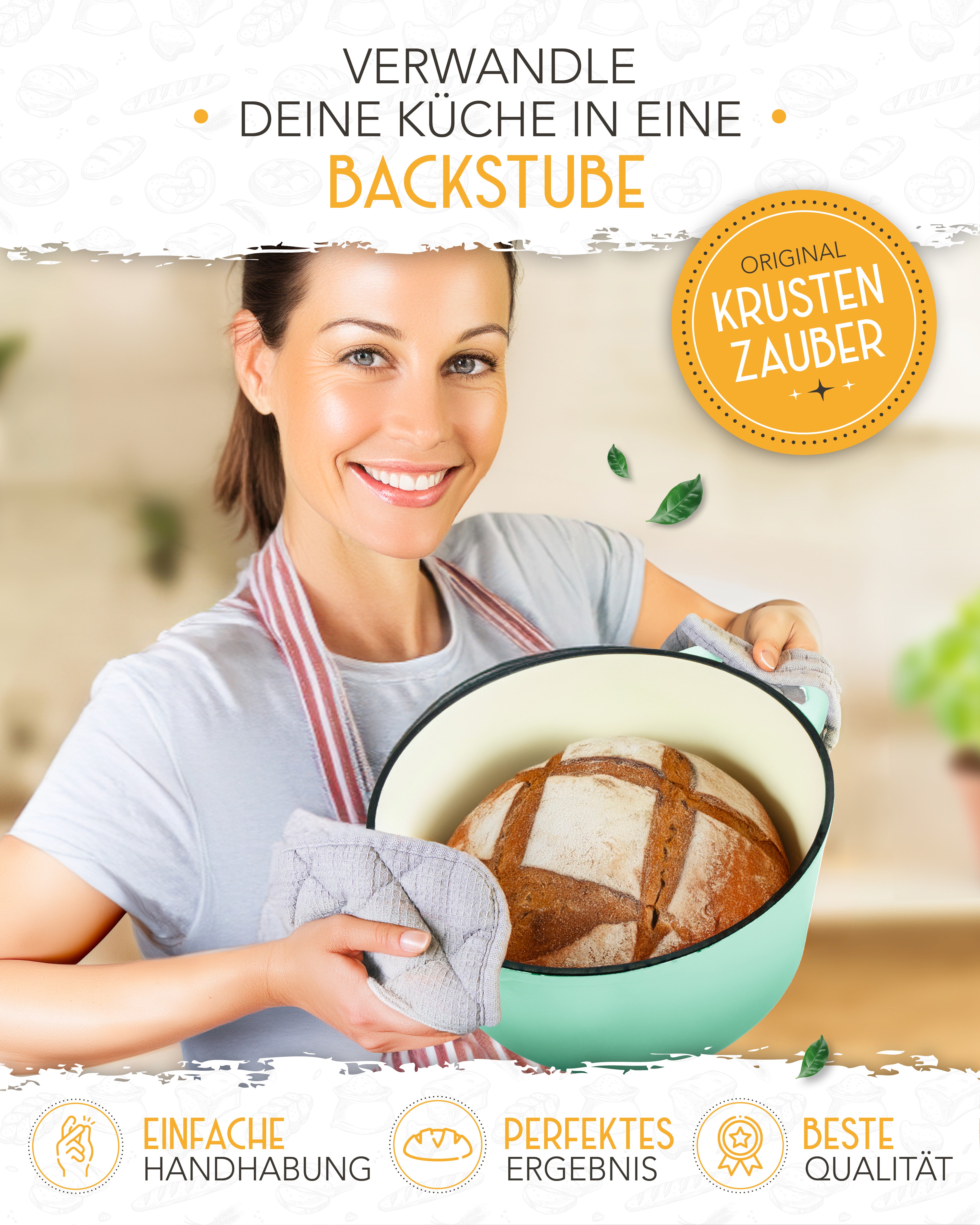 26cm Emaille Gusseisentopf in Mintgrün - Einzeln