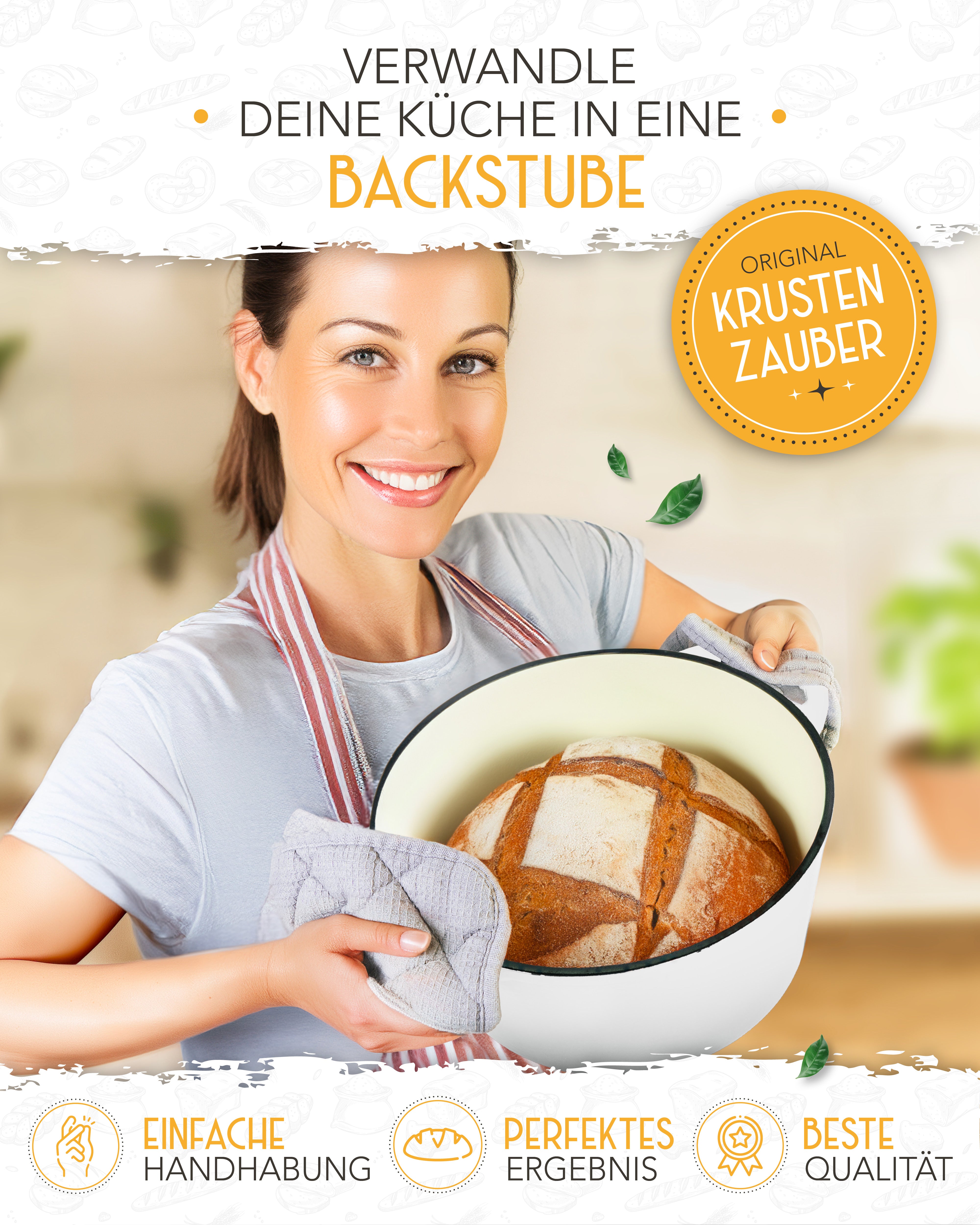 26cm Emaille Gusseisentopf in Weiß - Einzeln