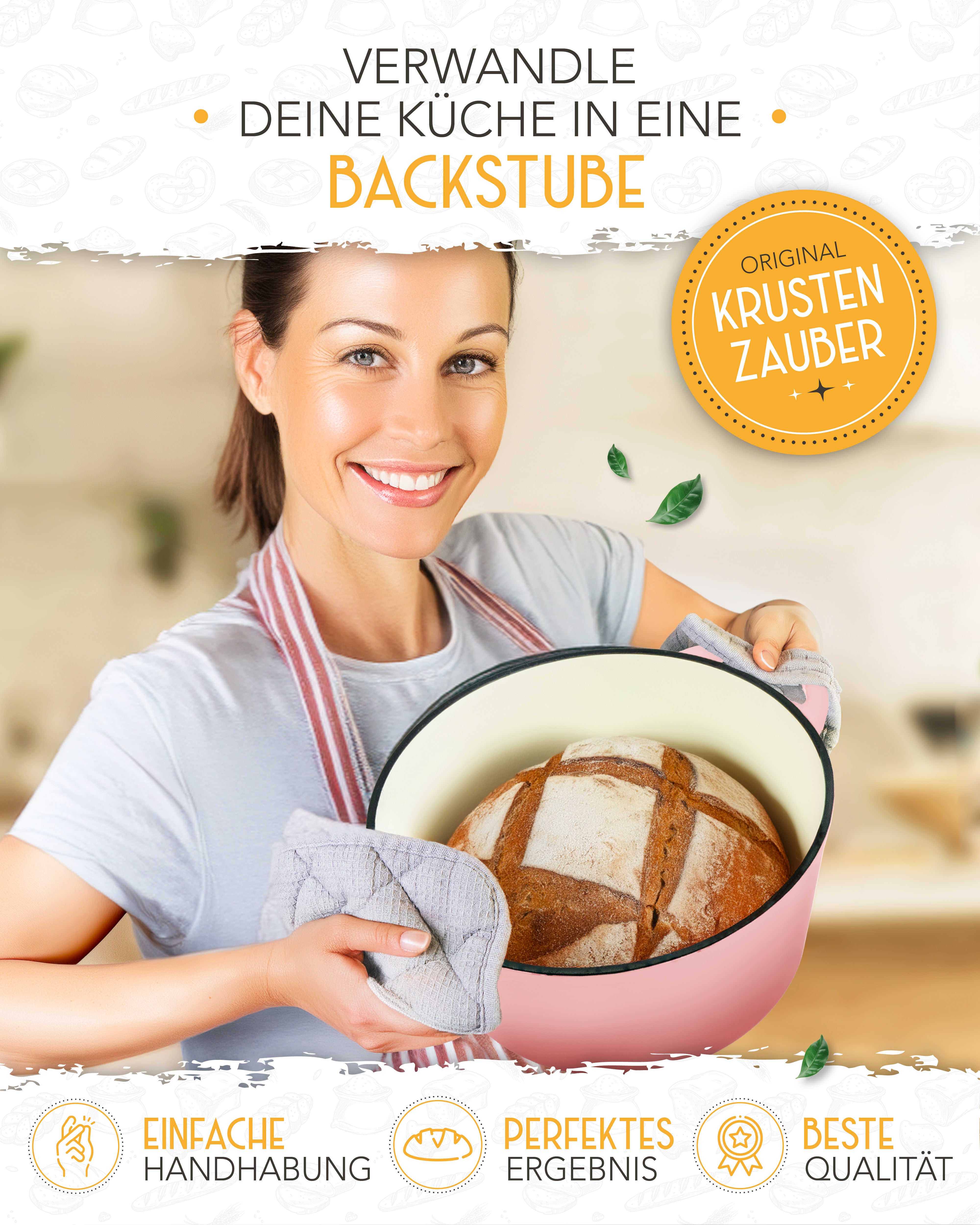 26cm Emaille Gusseisentopf in Rosa - Einzeln