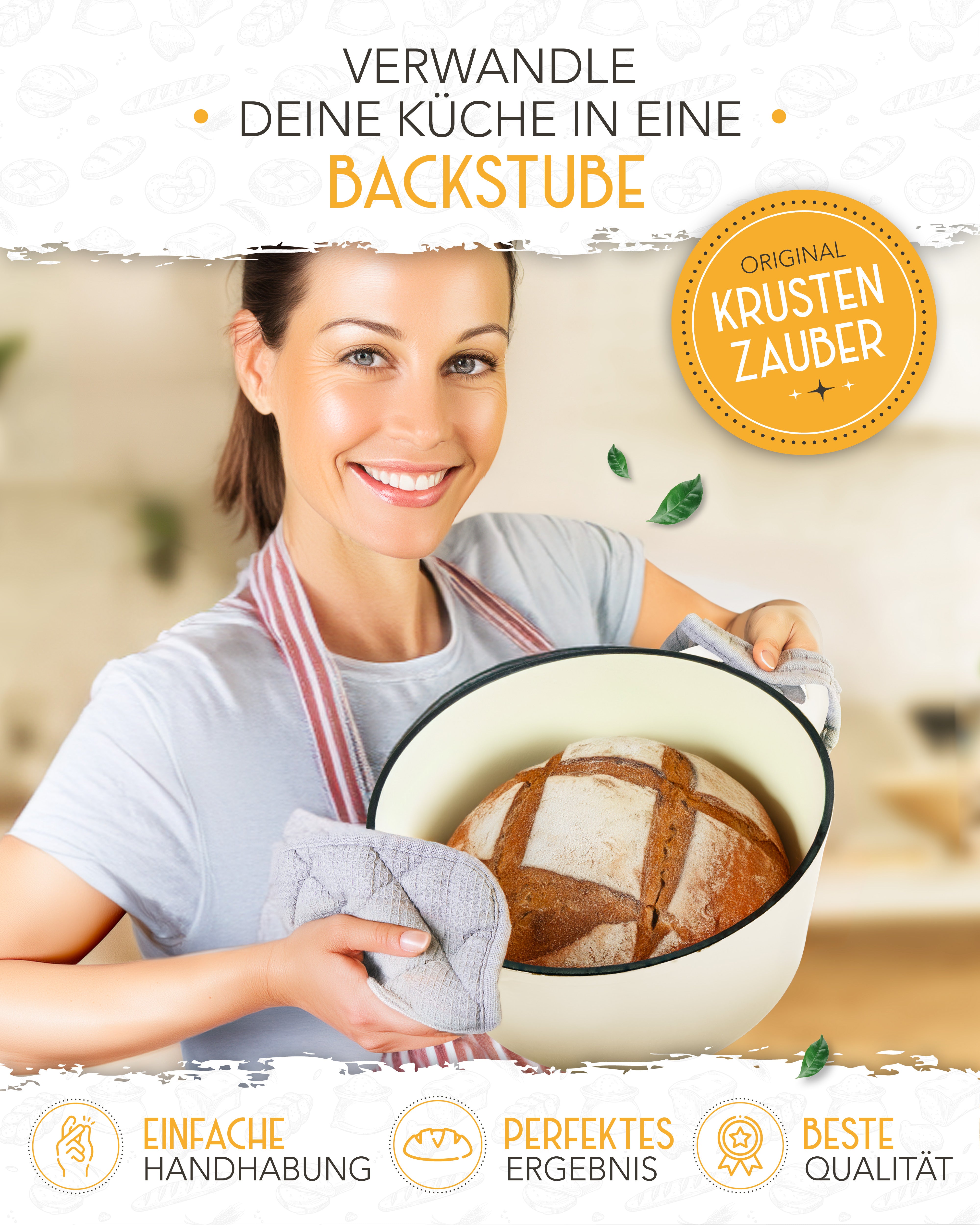 26cm Emaille Gusseisentopf in Creme - Einzeln