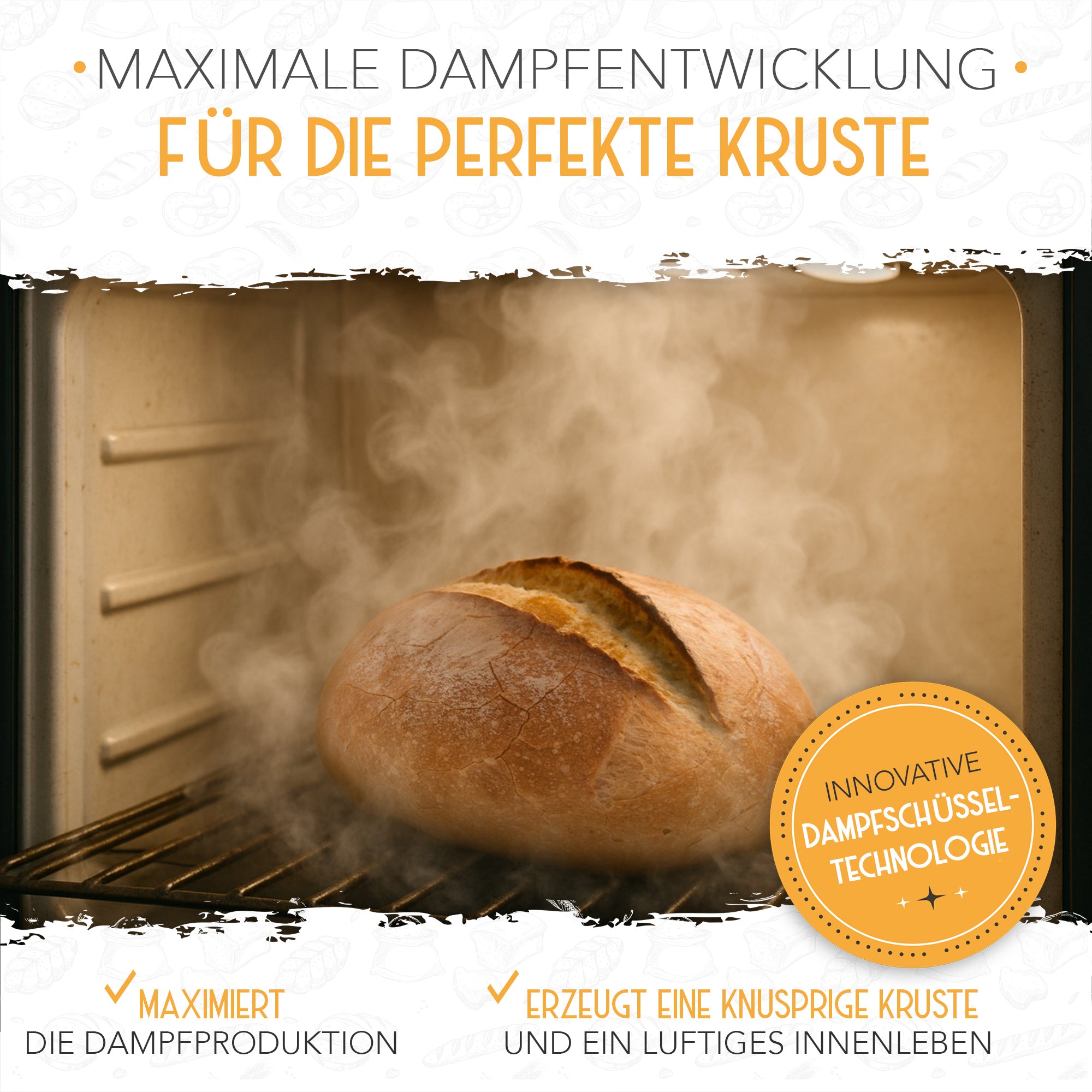 Lavasteine samt Edelstahl Dampfschüssel zum Brot backen