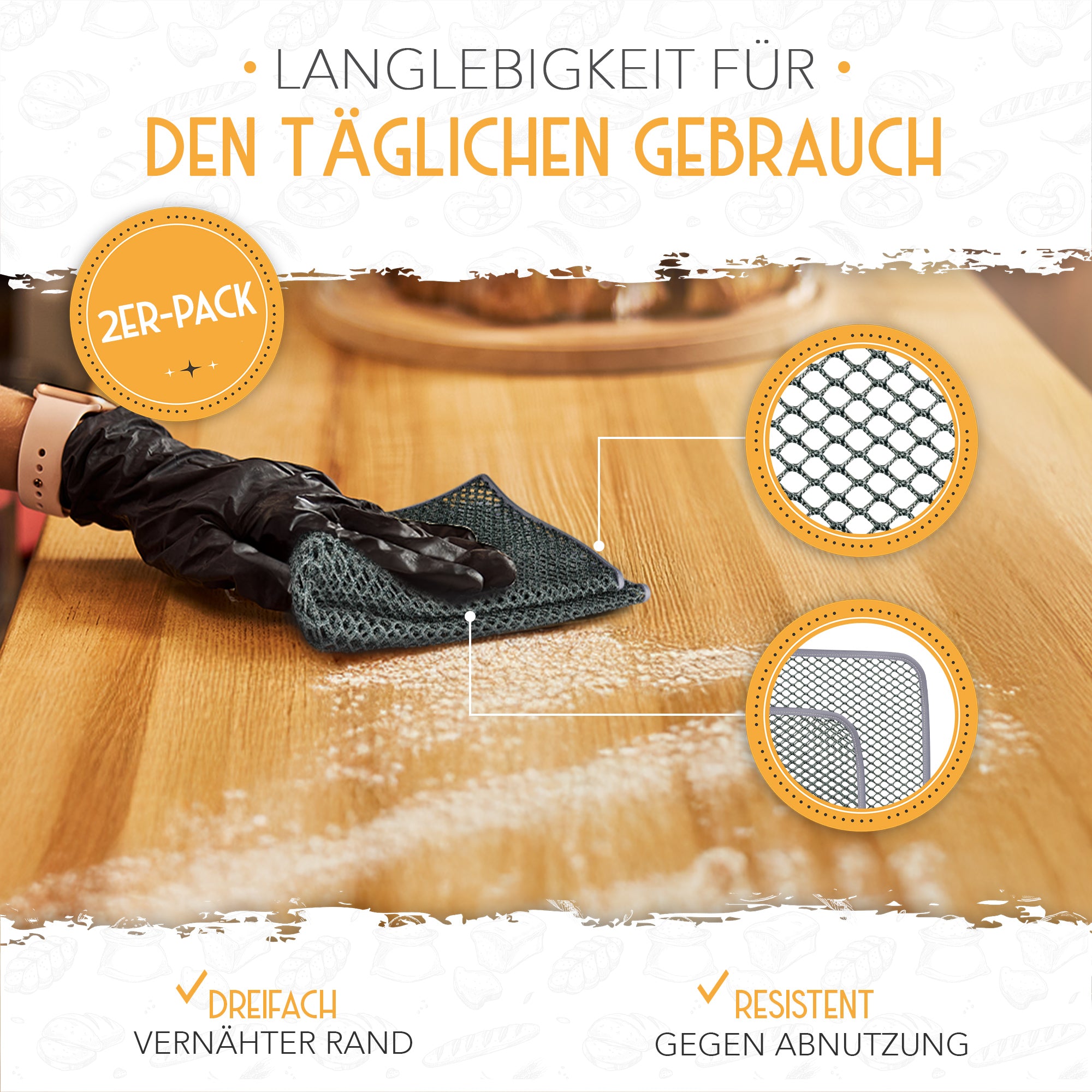 2er Set Teigreinigungstücher
