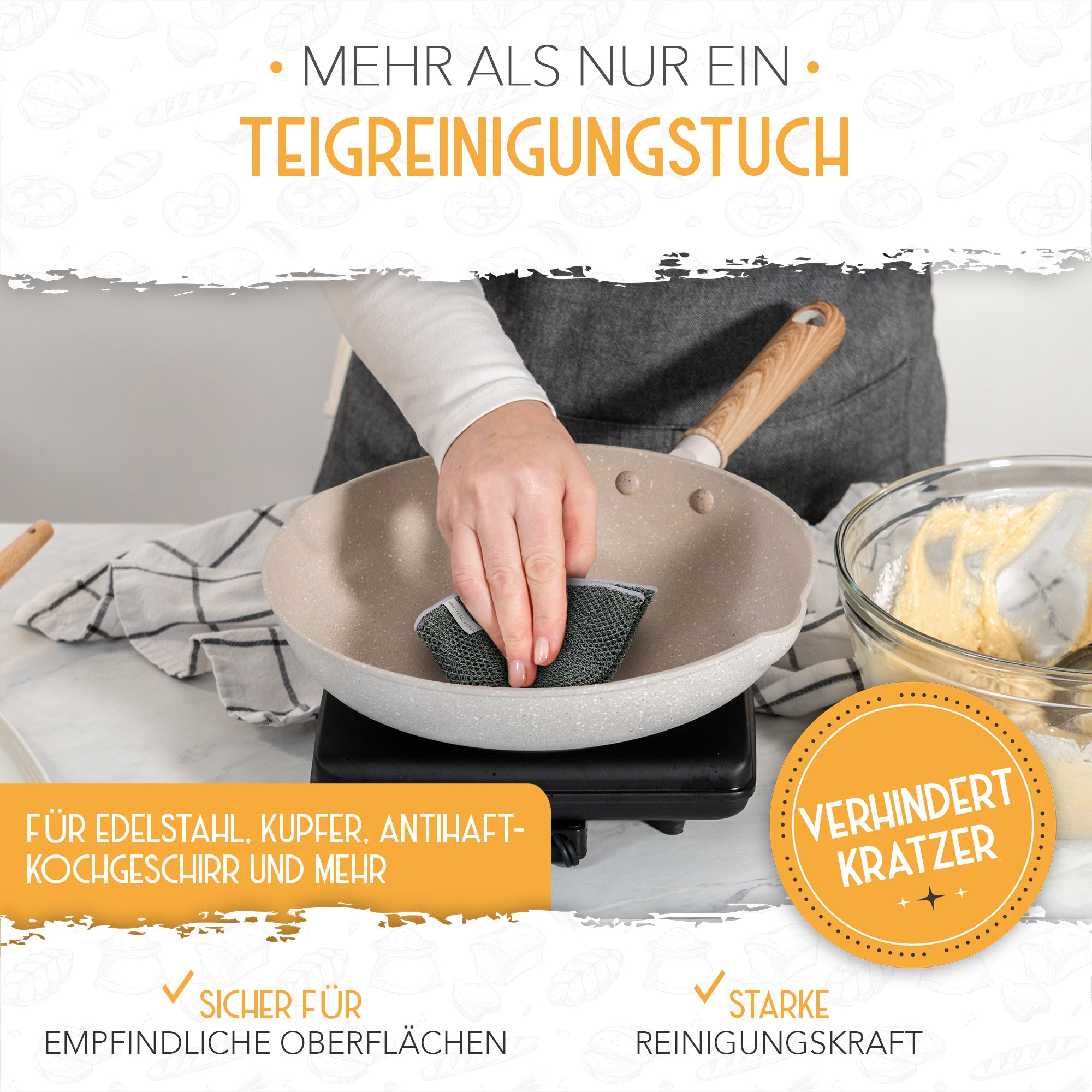 2er Set Teigreinigungstücher