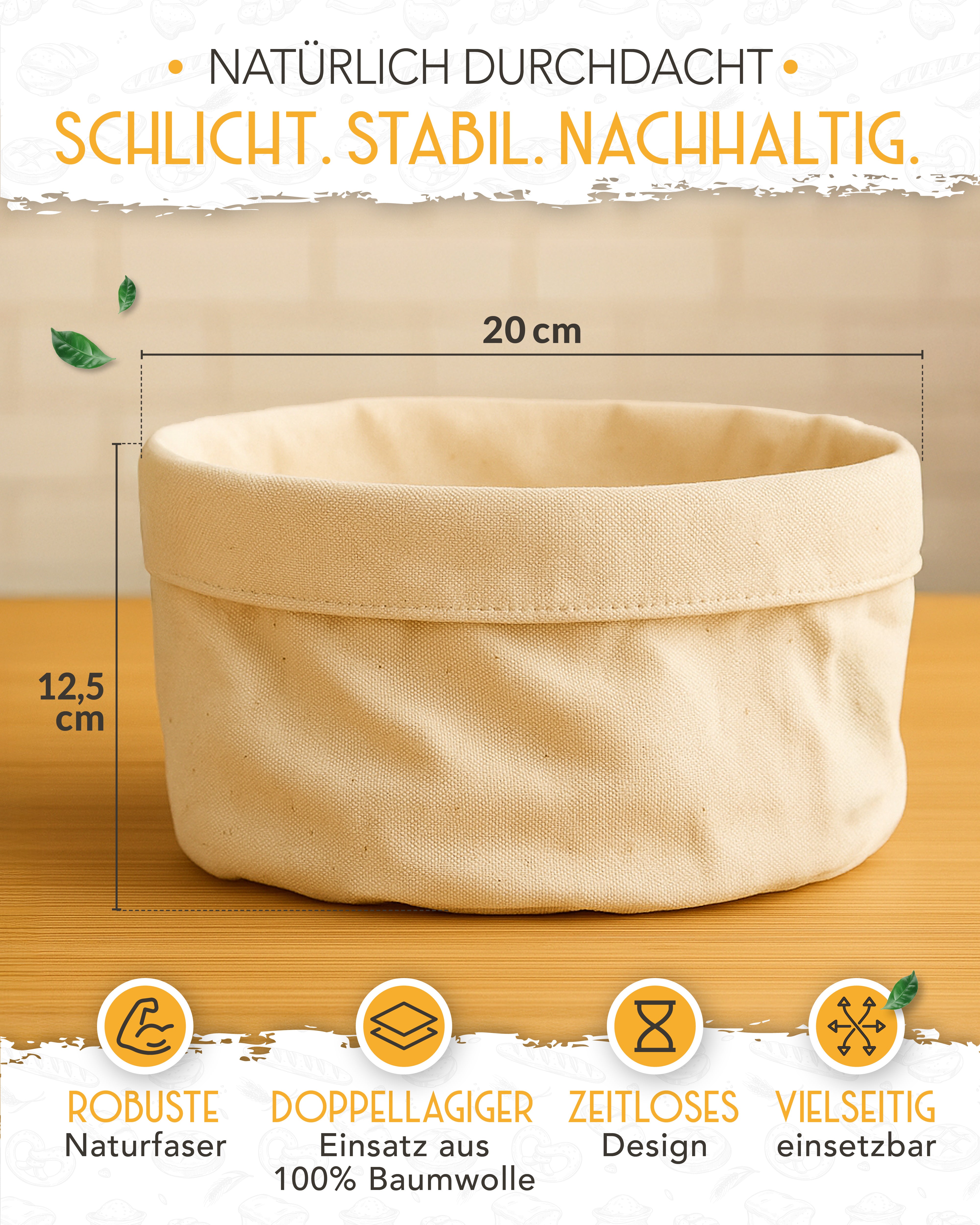 Brotkorb aus 100% Baumwolle
