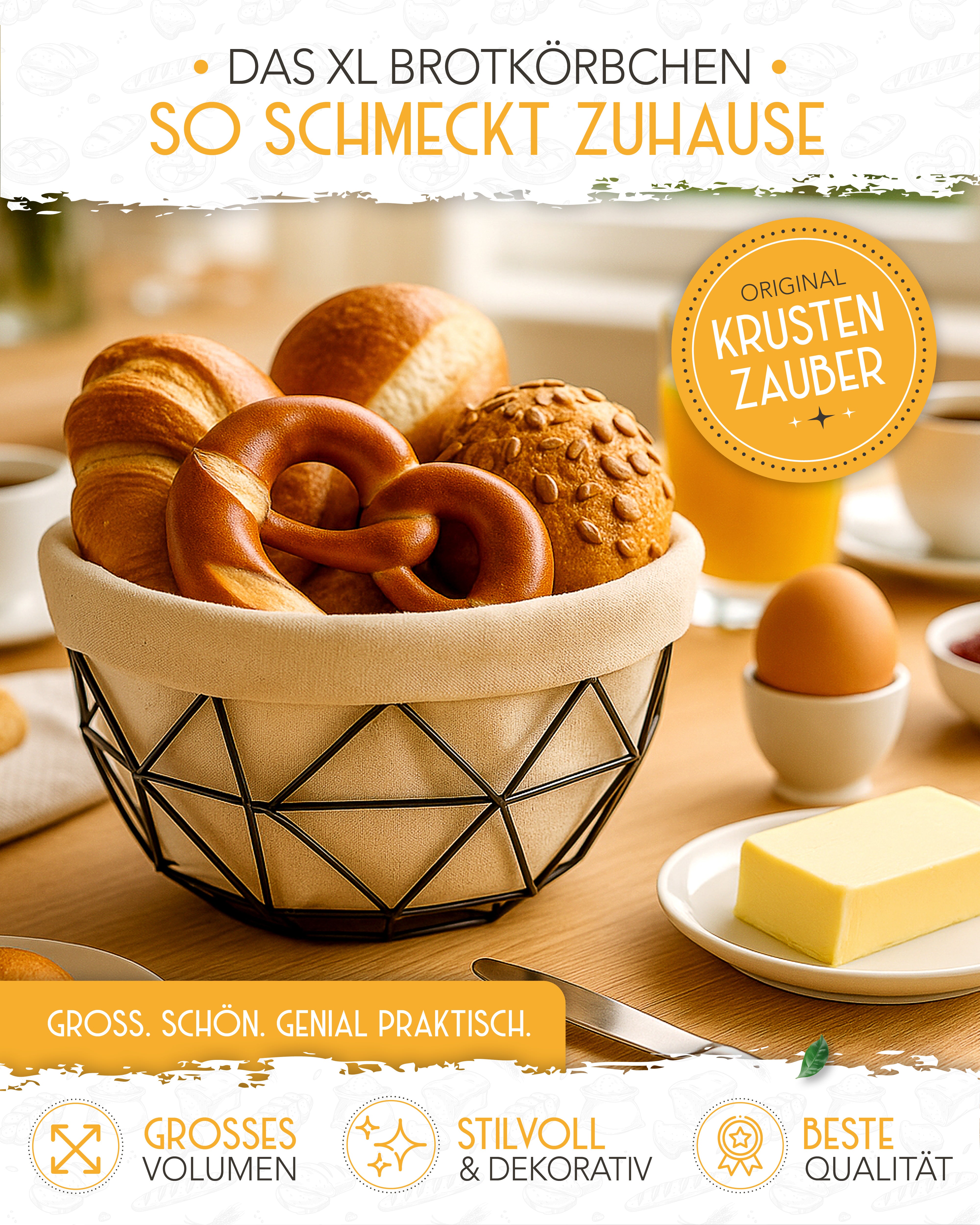 Brotkorb mit Metallgestell