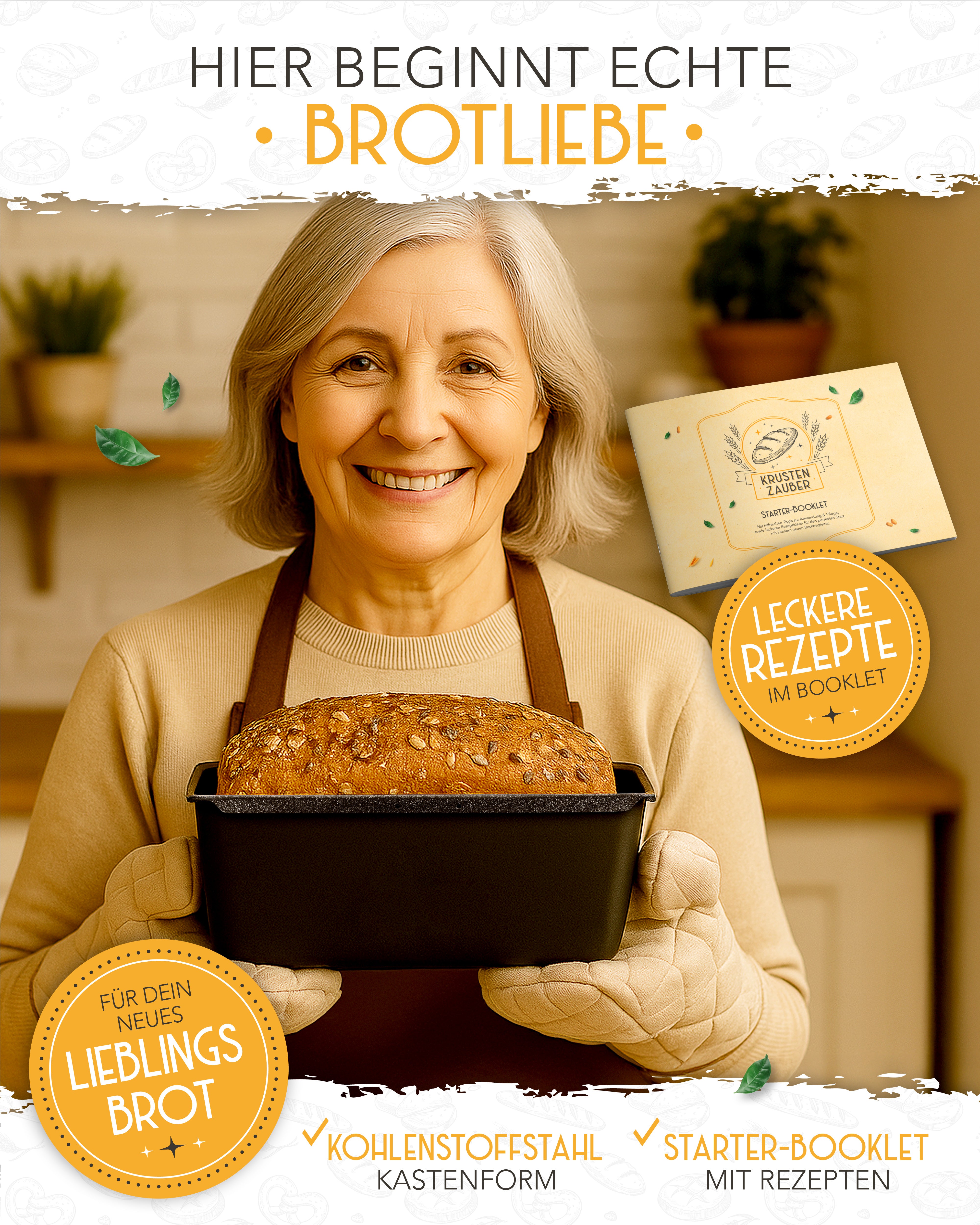 Kohlenstoffstahl Brotbackform mit Deckel