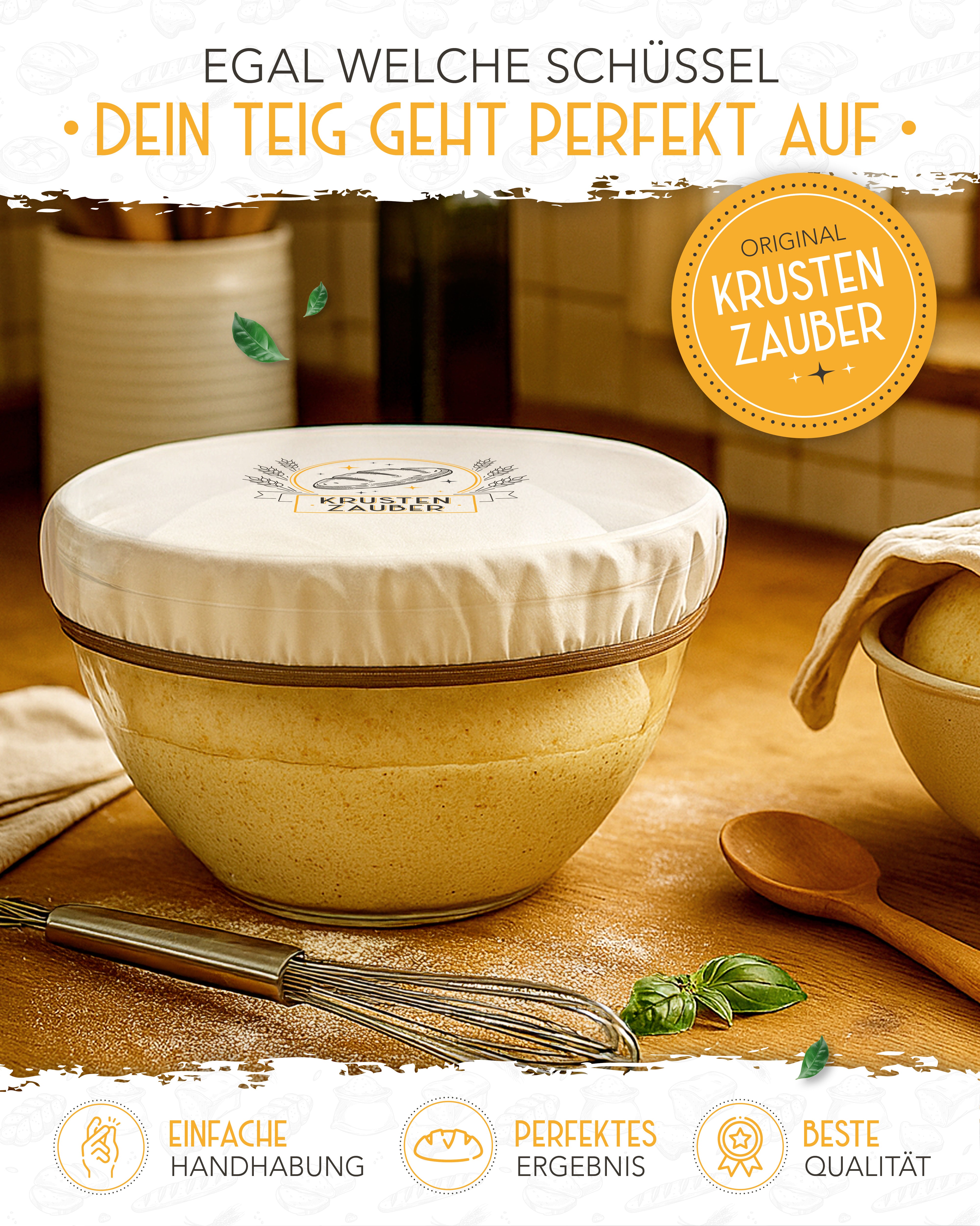 2er Set Abdeckhaube für Gärkörbe