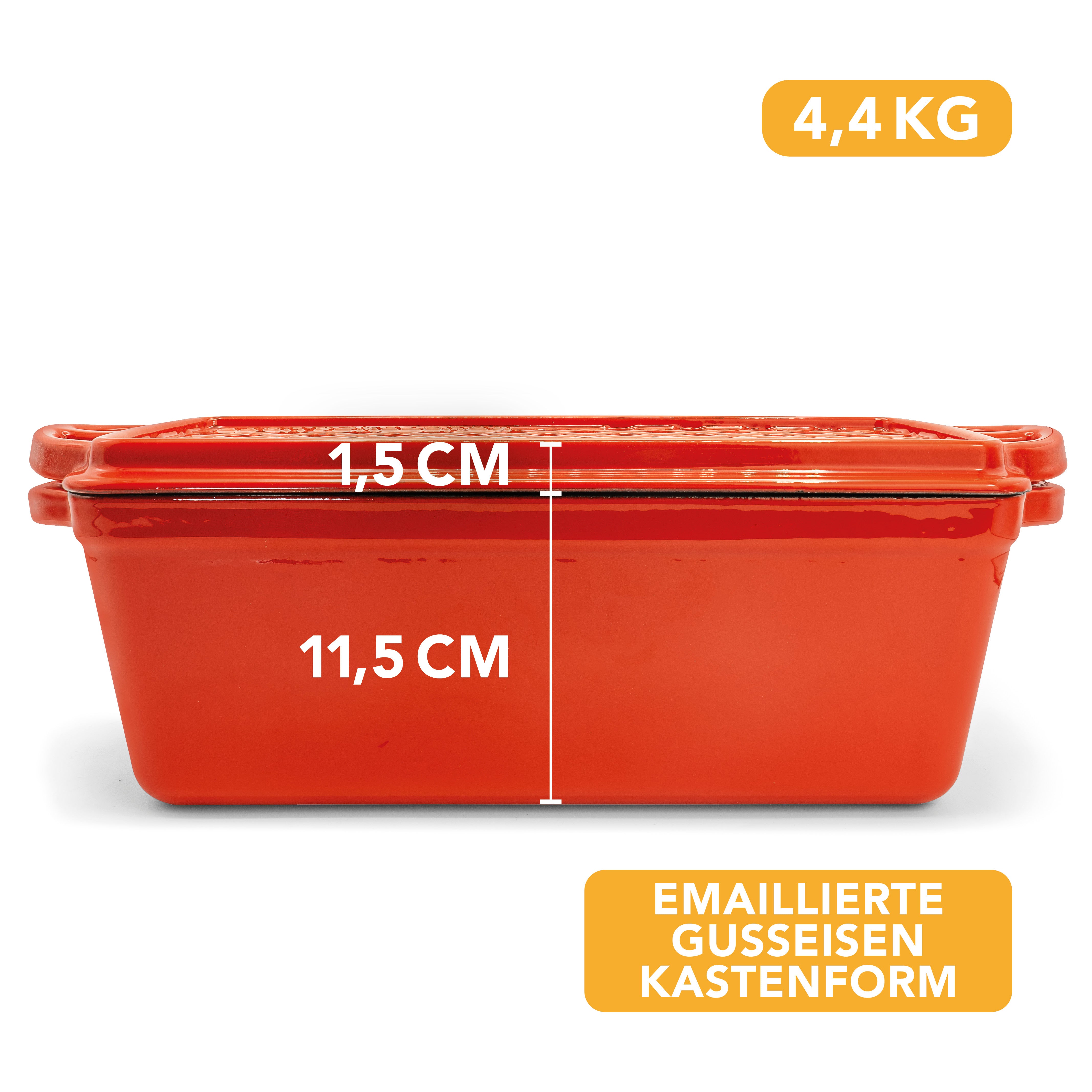 Einsteiger-Set – Emaille Brotbackform 28cm mit Deckel Rot, Zubehör & Rezept-Booklet