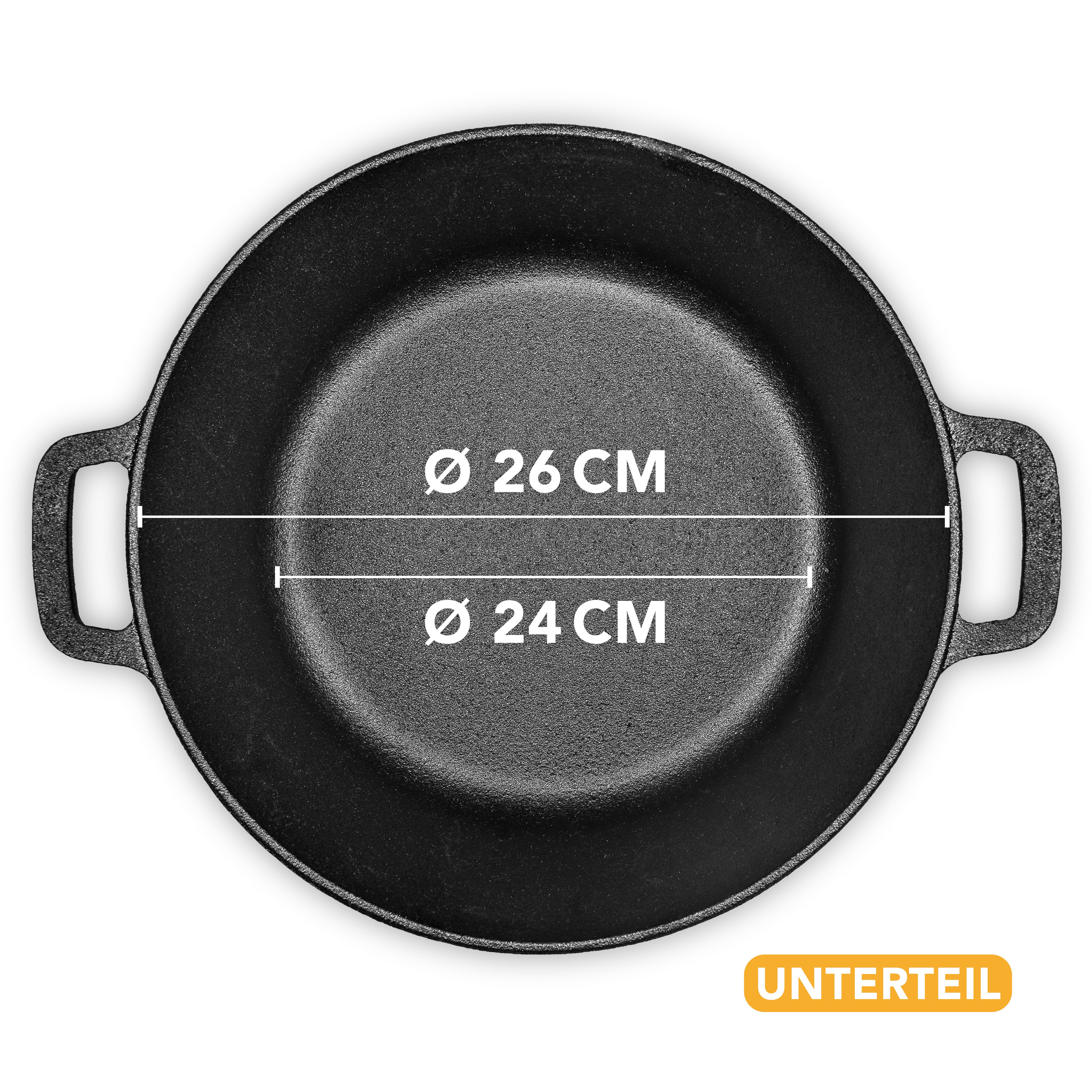 2-in-1 Gusseisen Brotbacktopf 4,7l mit Deckel und Gärkorb