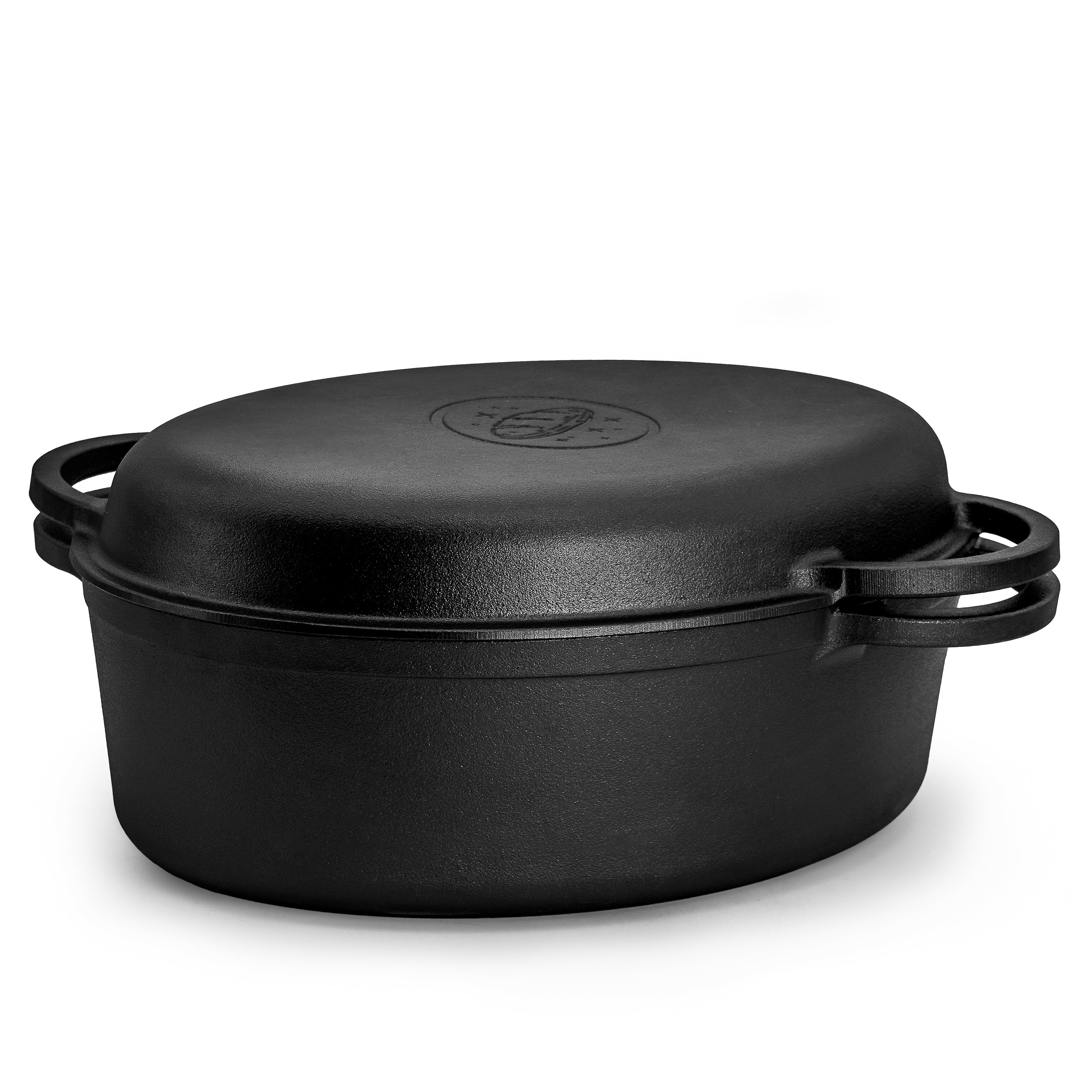 2in1 Gusseisen Bräter 6,0l mit Deckel inkl. Gärkorb