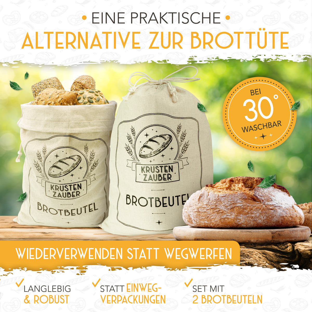 Brotbeutel Set 40x30cm