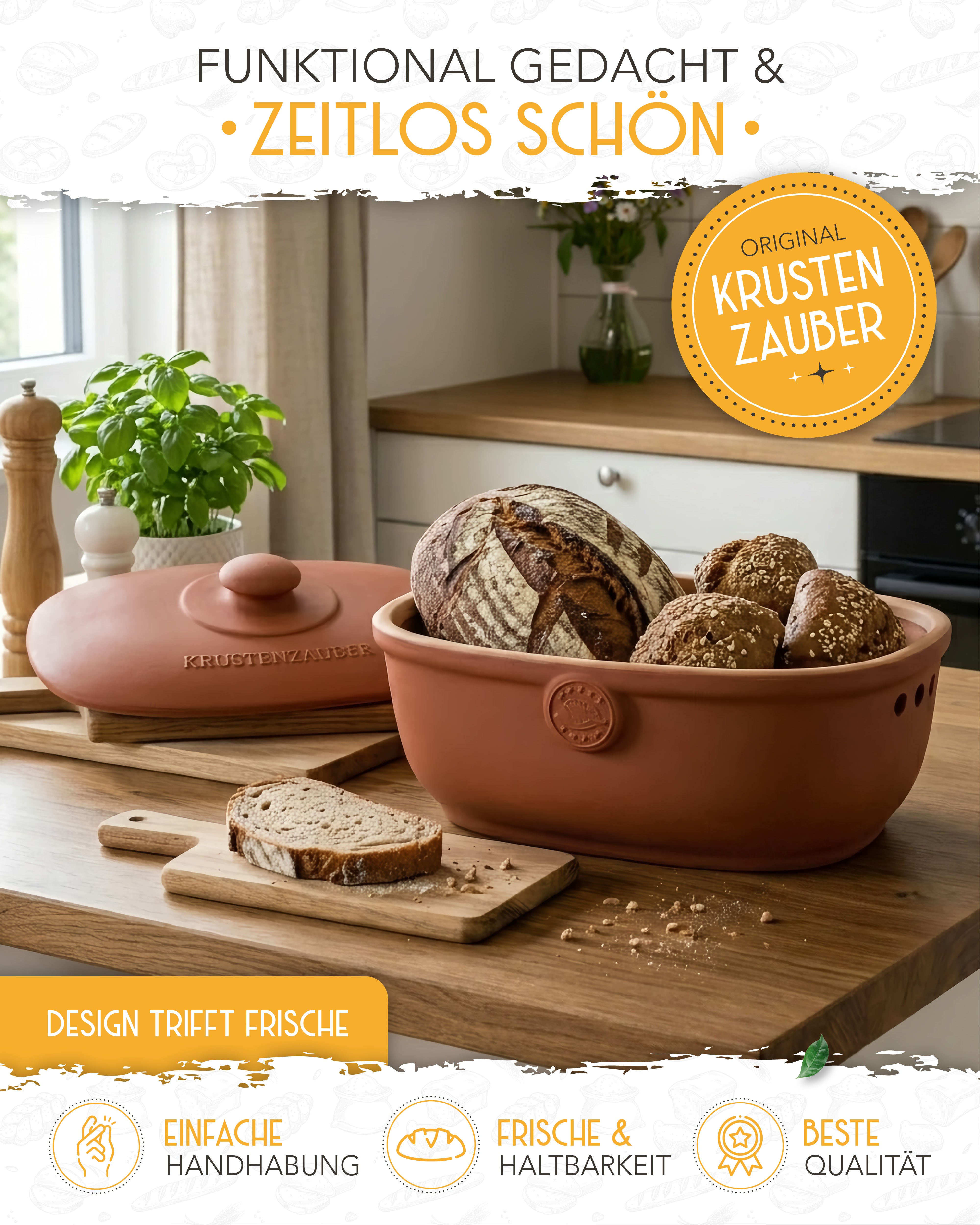 Brotkasten aus Keramik in Terrakotta