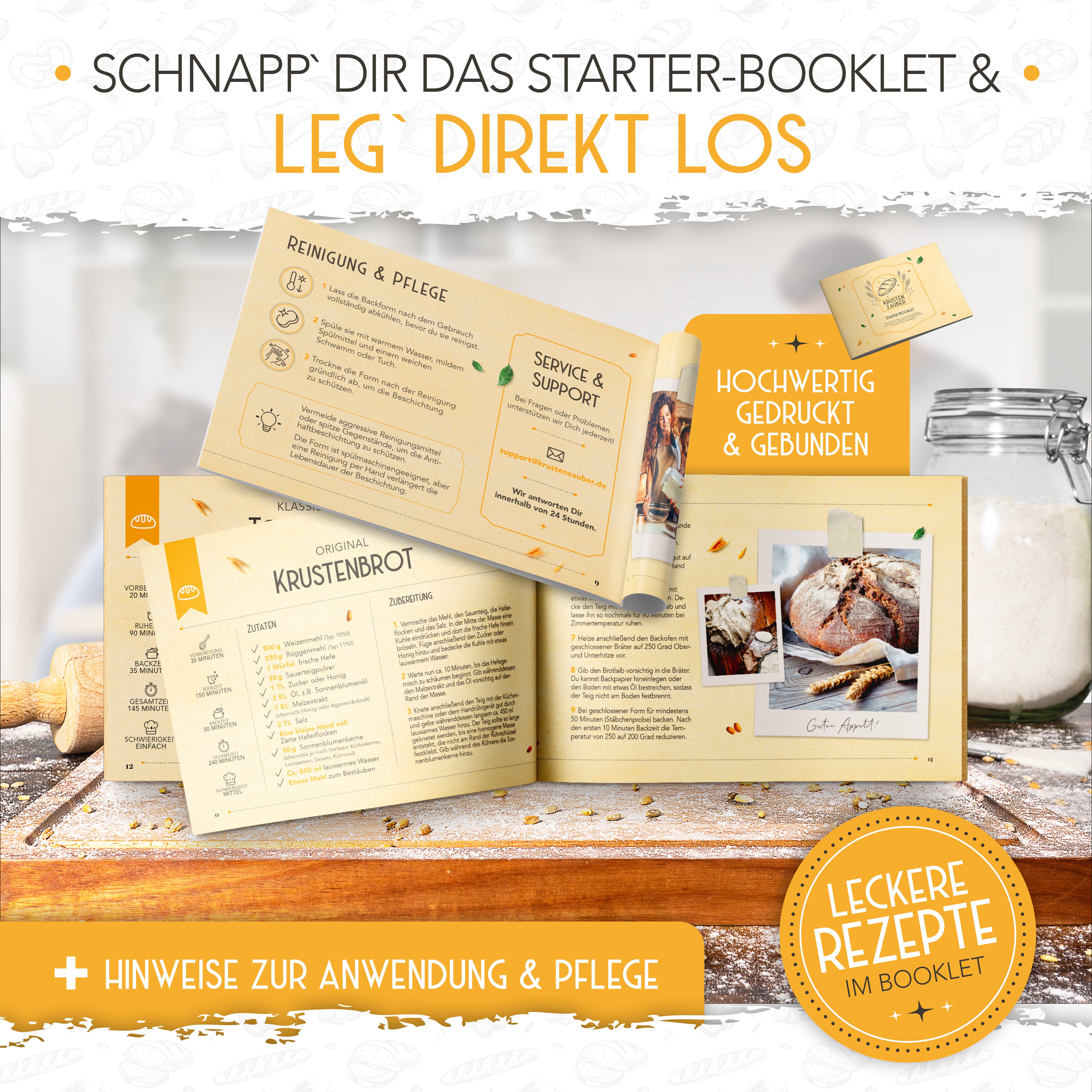 Emaille Brotbackform 28cm mit Deckel in Mint