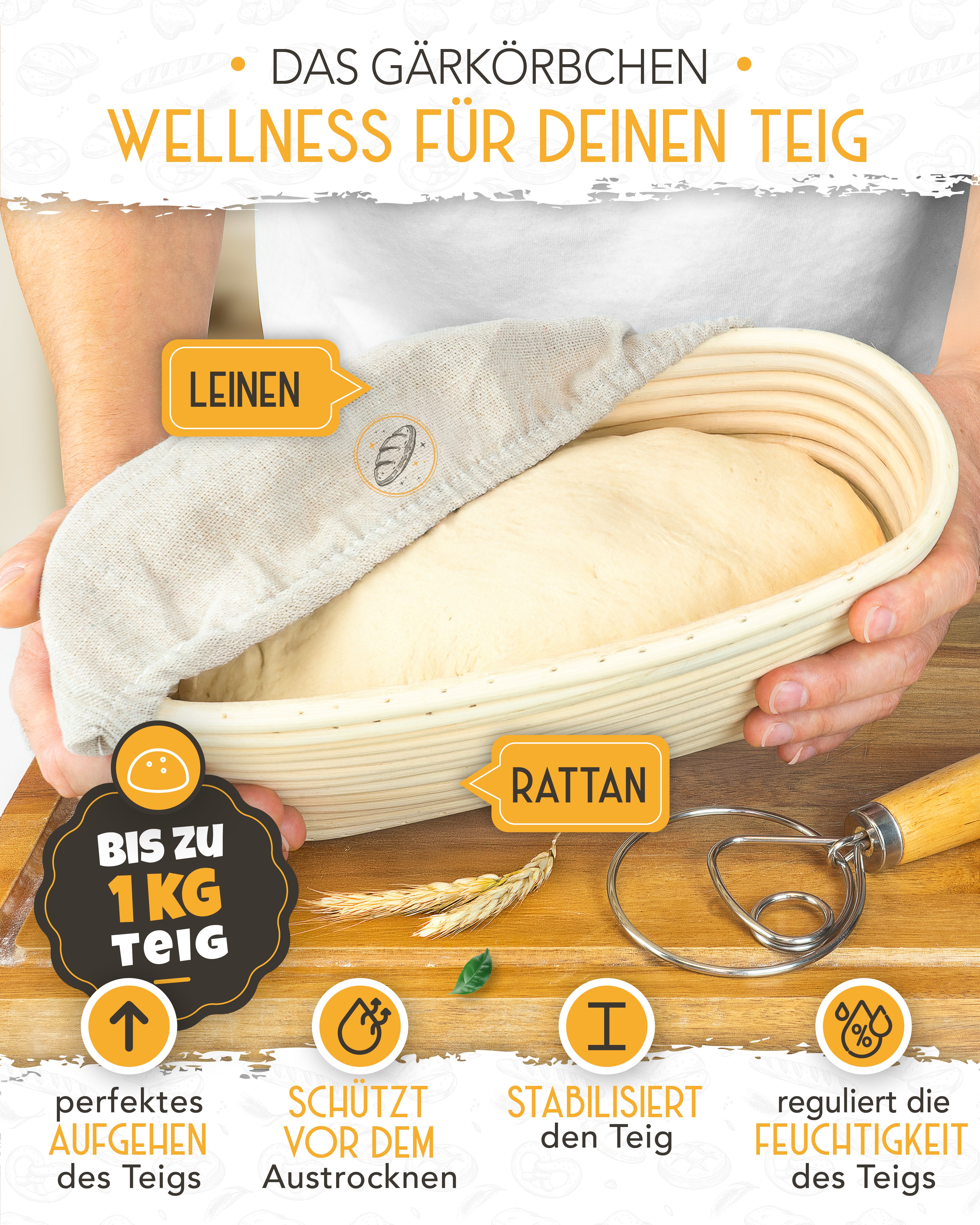 Einsteiger-Set – Gusseisen Brotbackform 28cm mit Deckel, Zubehör & Rezept-Booklet