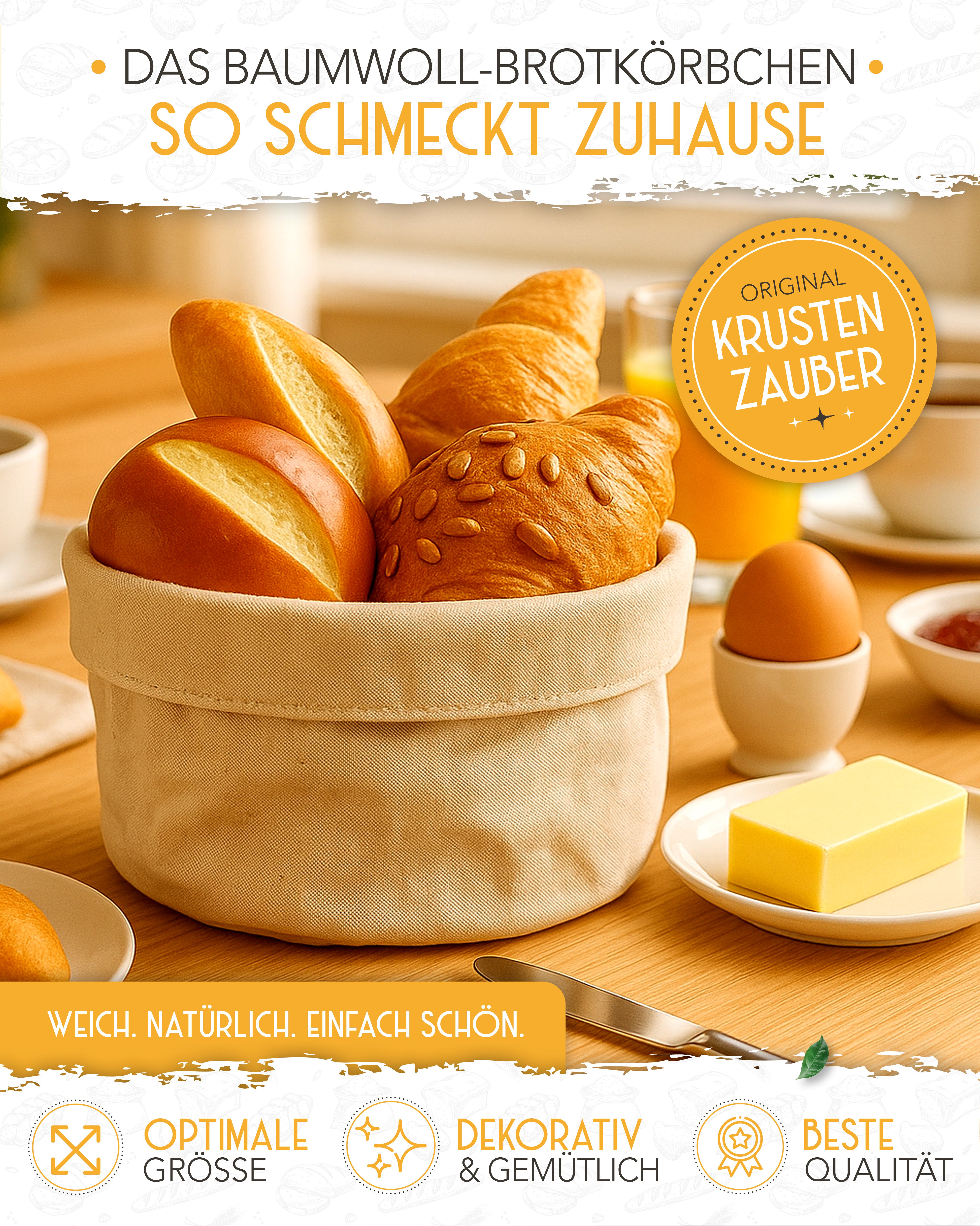 Brotkorb aus 100% Baumwolle