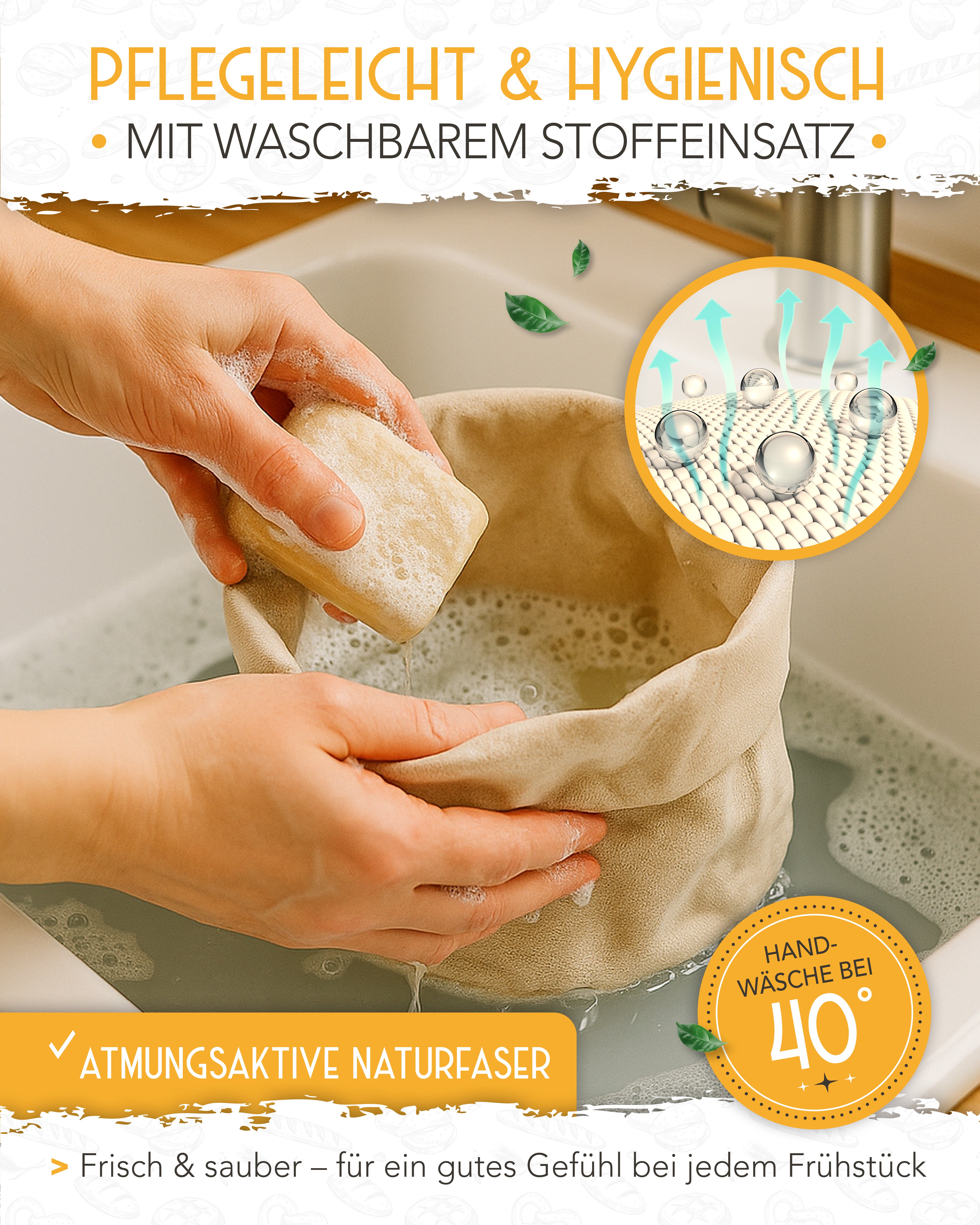 Brotkorb aus 100% Baumwolle