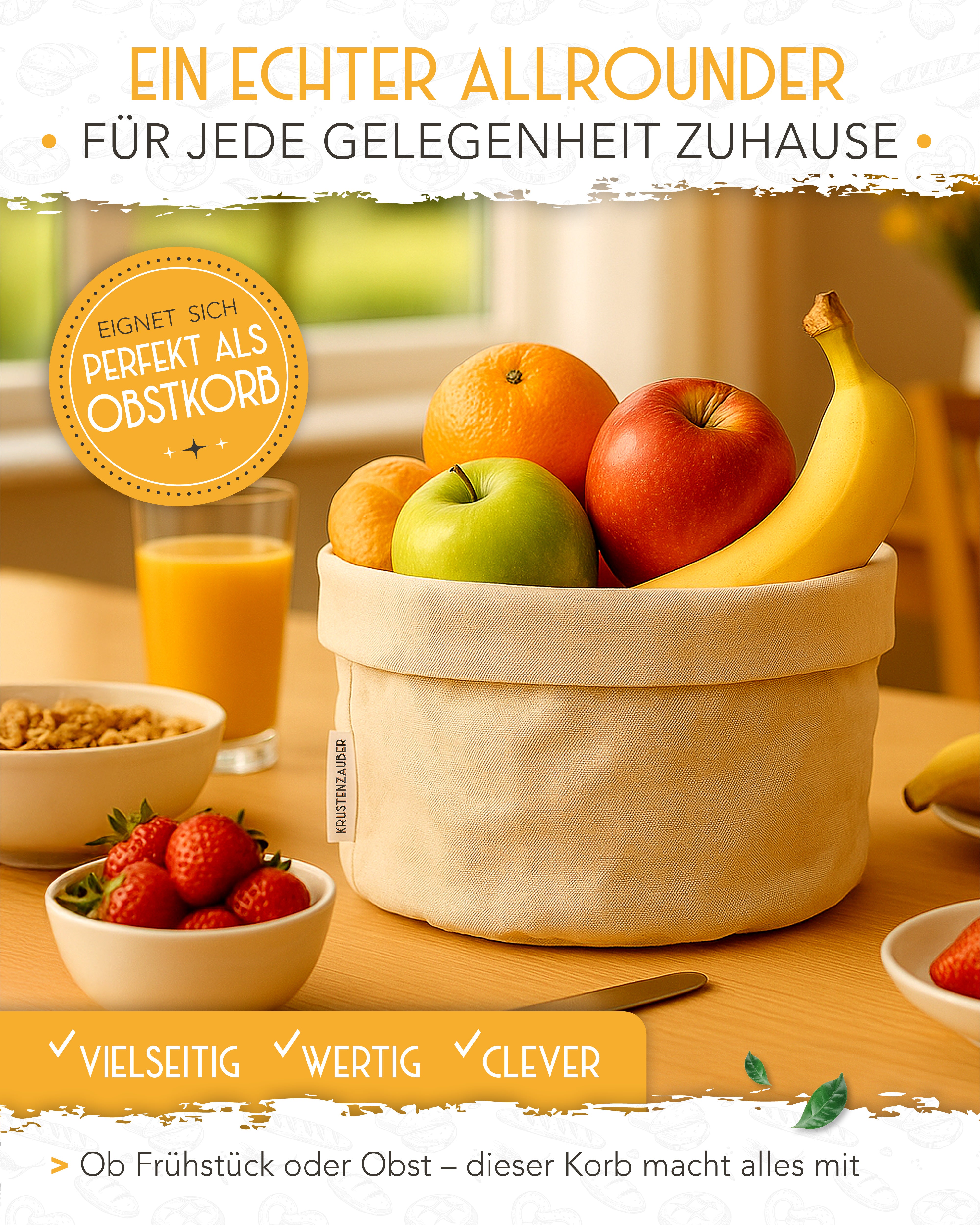 Brotkorb aus 100% Baumwolle