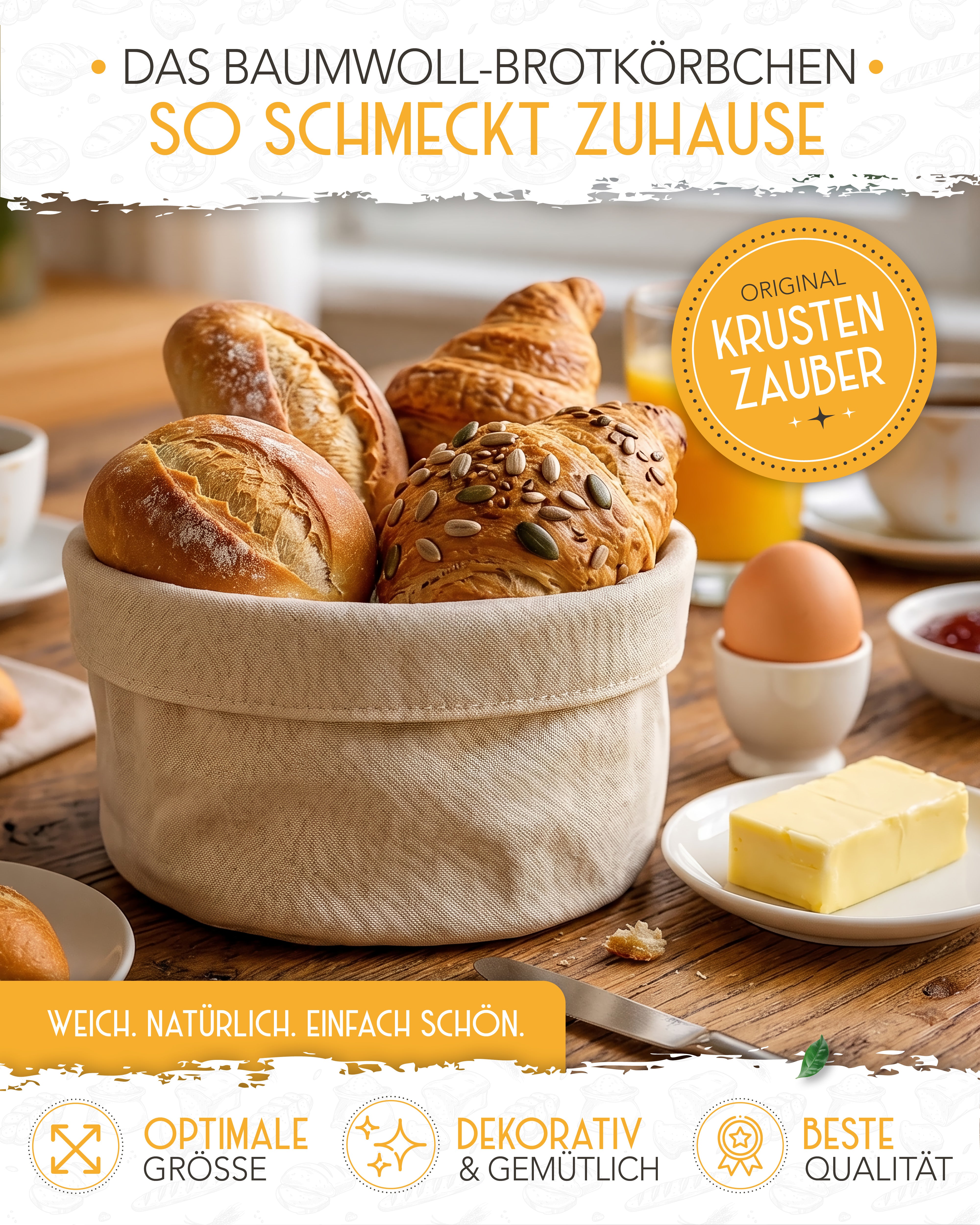 Brotkorb aus 100% Baumwolle