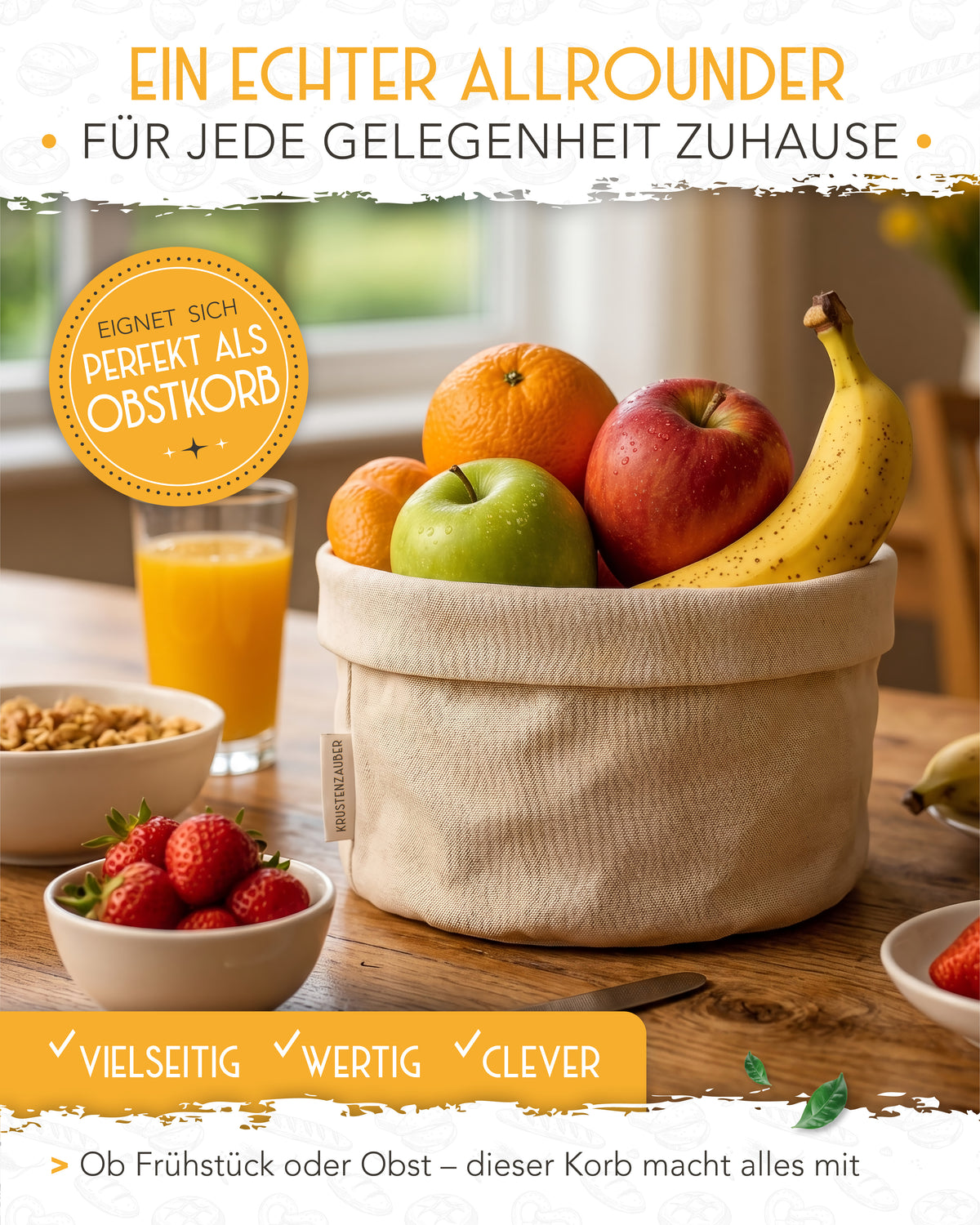Brotkorb aus 100% Baumwolle