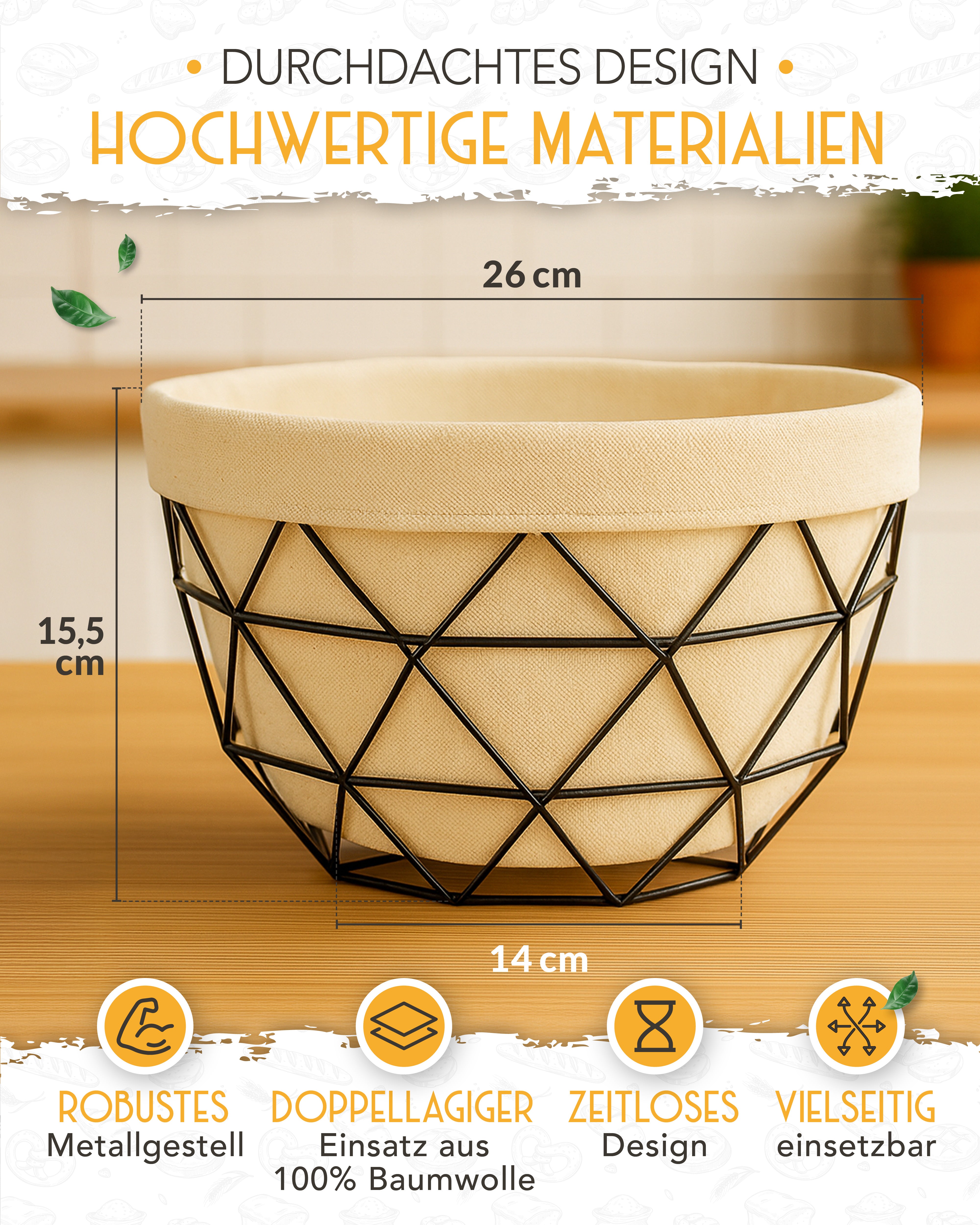 Brotkorb mit Metallgestell