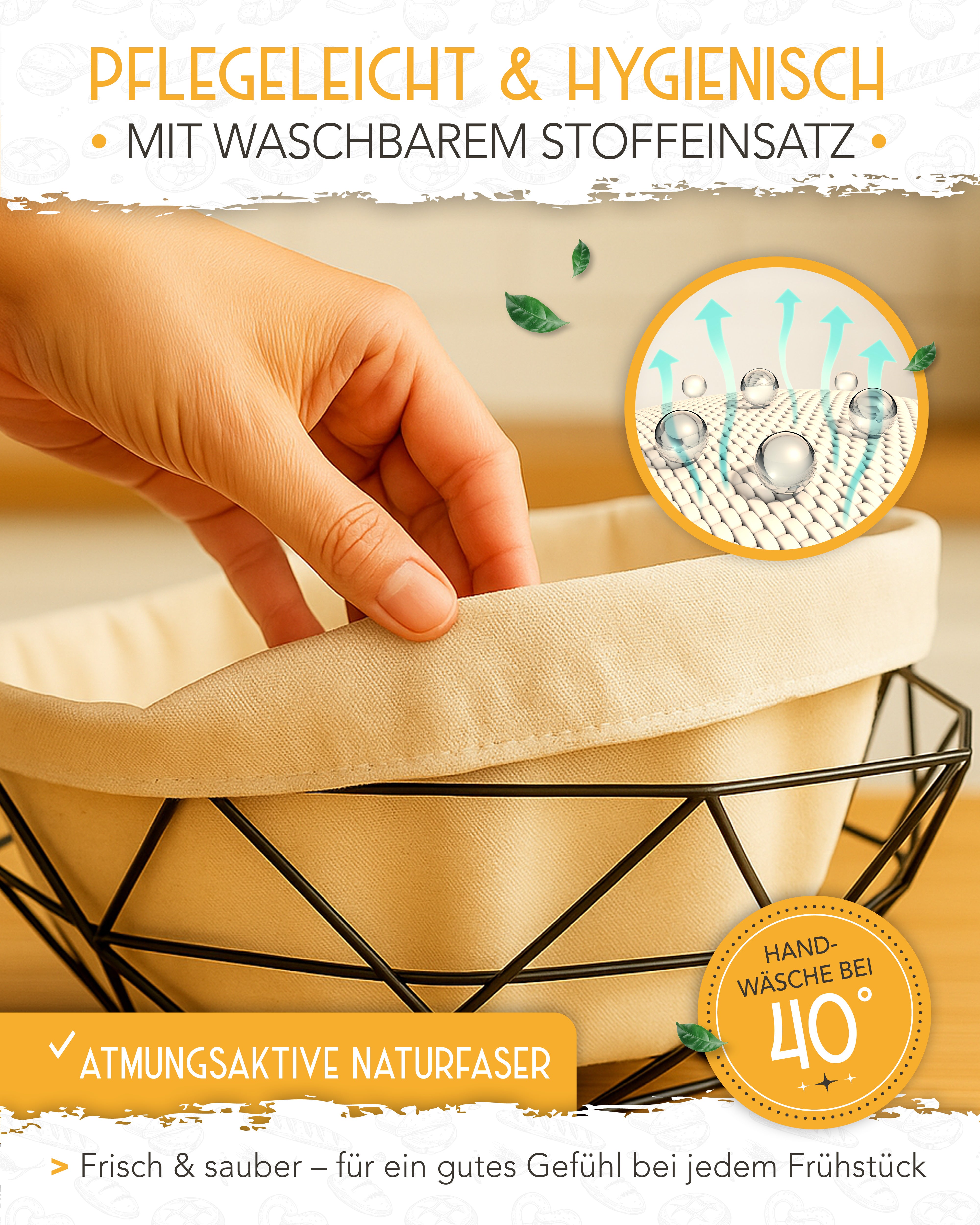 Brotkorb mit Metallgestell
