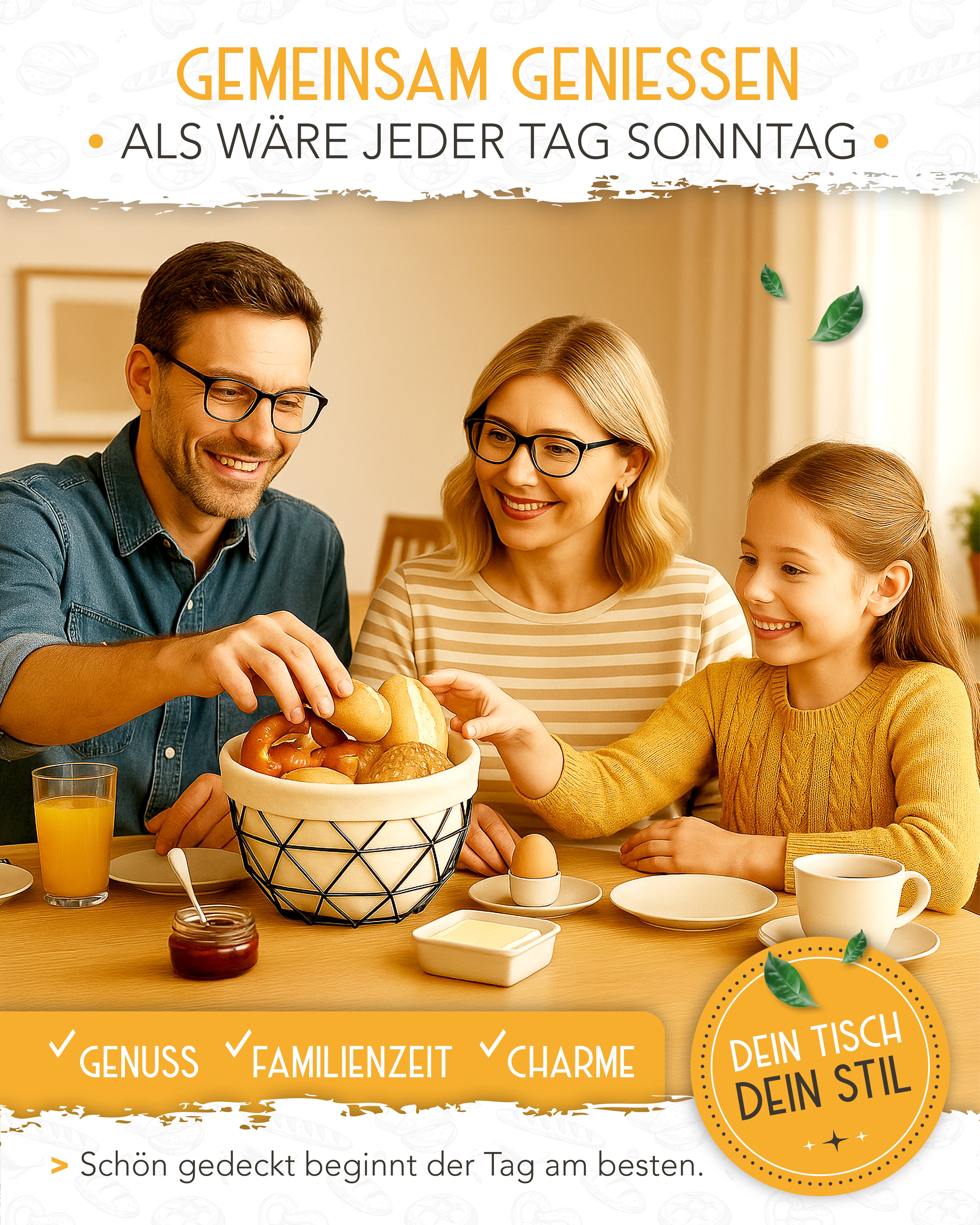 Brotkorb mit Metallgestell