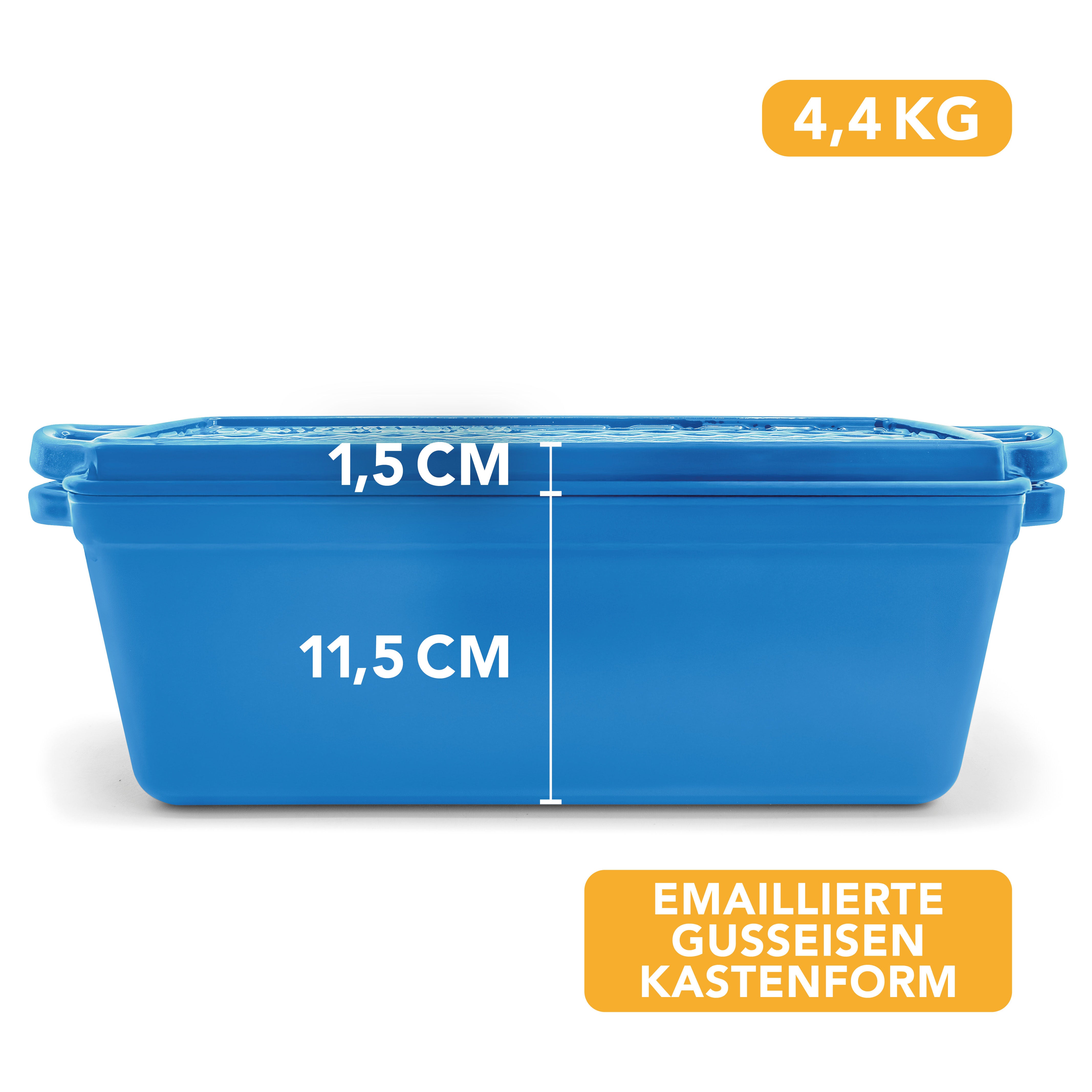 Einsteiger-Set – Emaille Brotbackform 28cm mit Deckel Blau, Zubehör & Rezept-Booklet