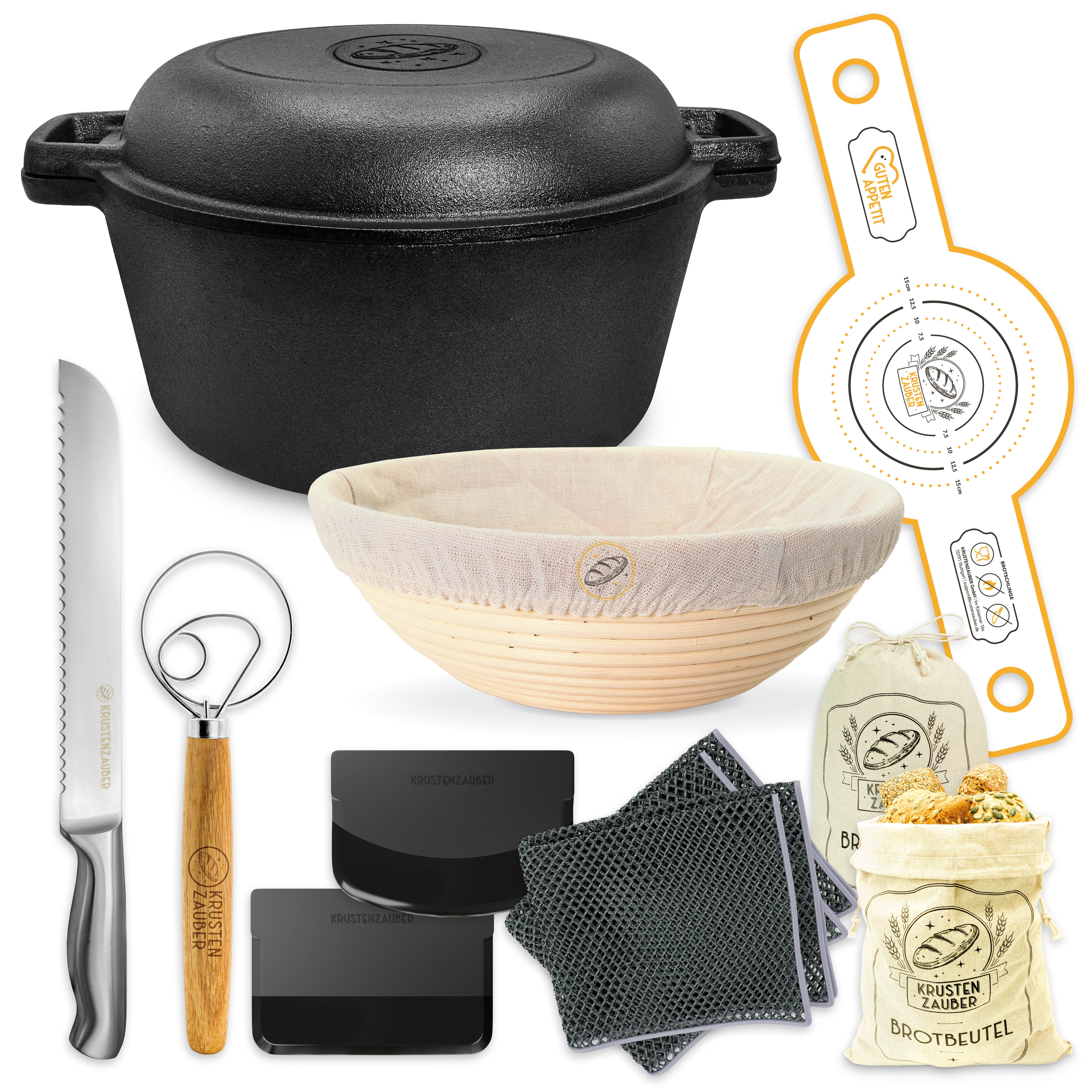 Einsteiger-Set – Gusseisentopf 4,7 l, Zubehör & Rezept-Booklet