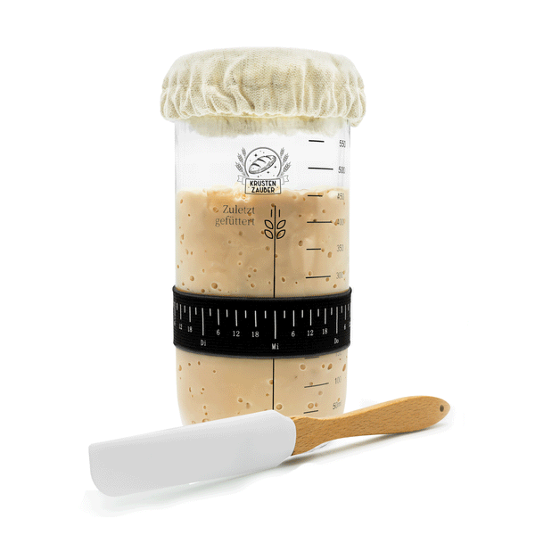 Sauerteig-Brotback-Set – Mit 2 Silikon-Banneton-Körben, Glas, Schaber, Pinsel Uvm.
