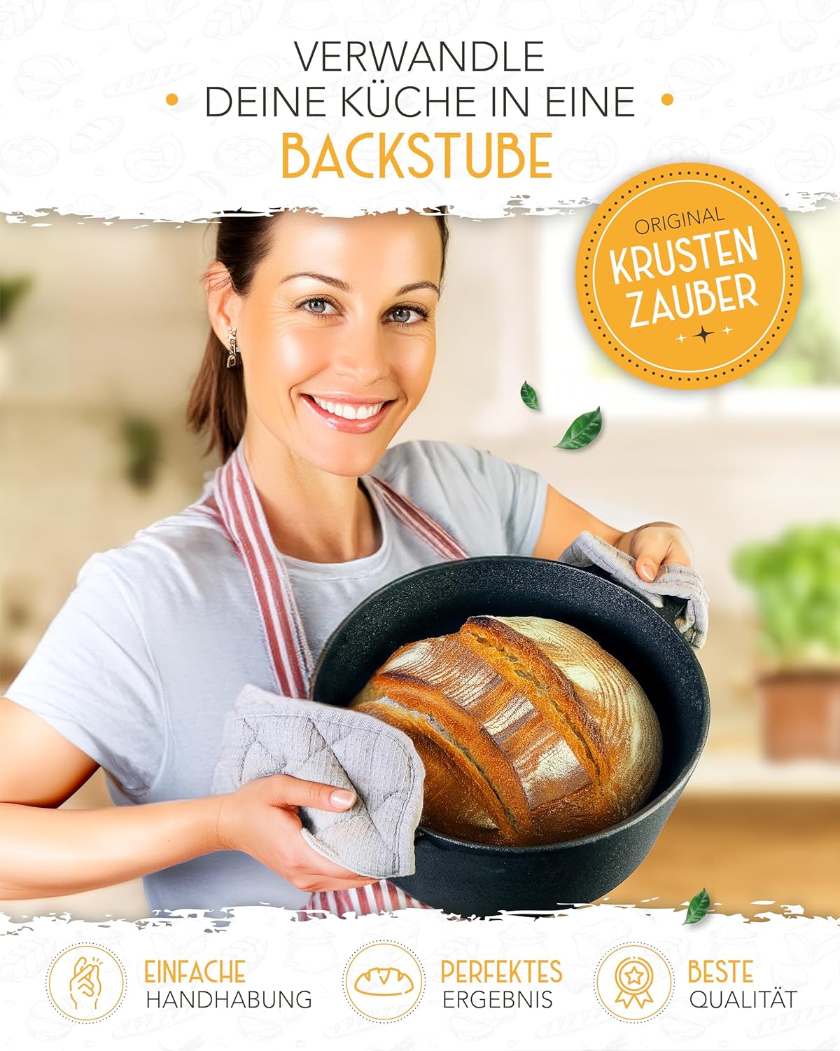 26cm Gusseisen Topf Brot backen - Einzeln